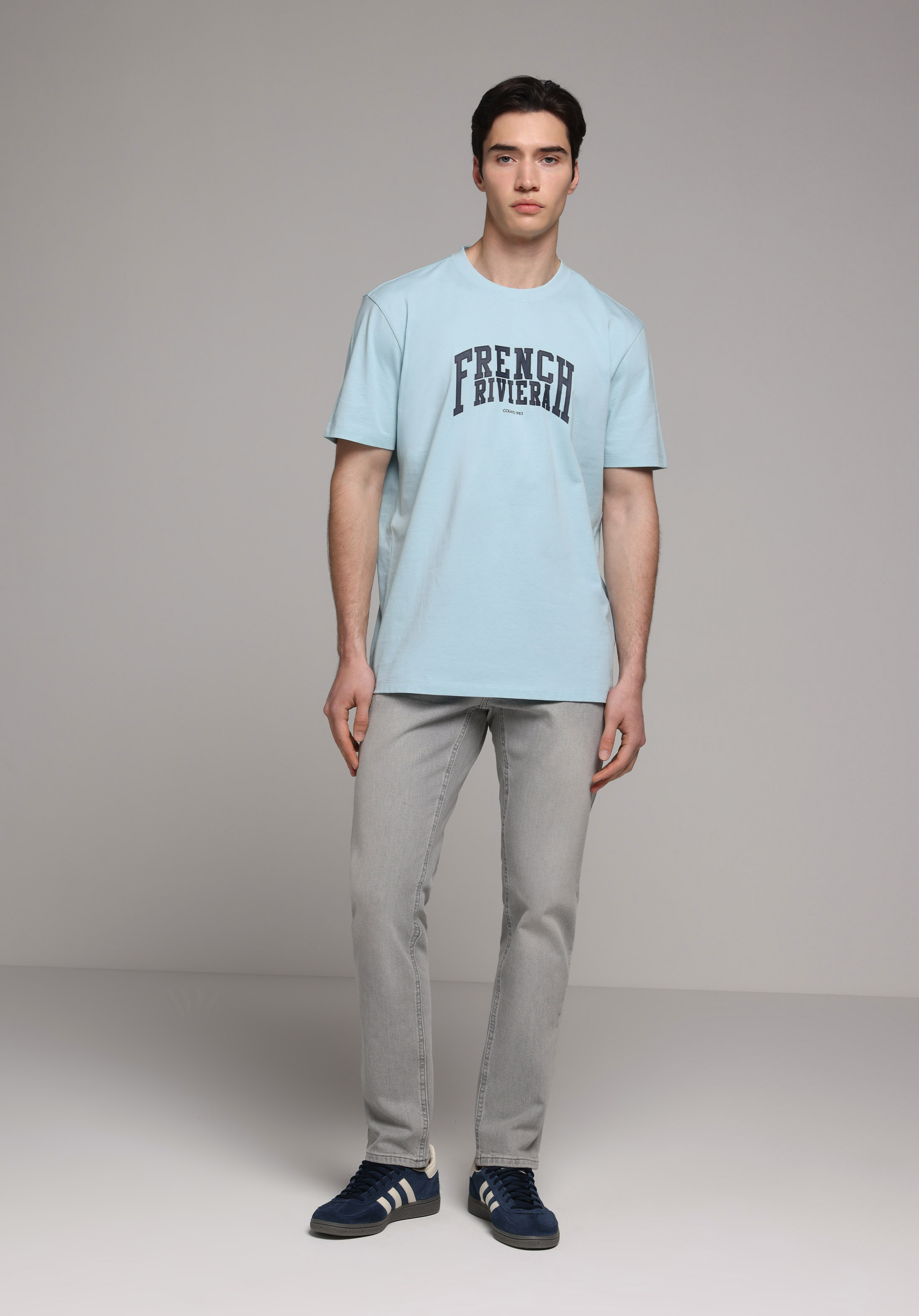 Straight Fit   Erkek Grey Denim Jean Pantolon