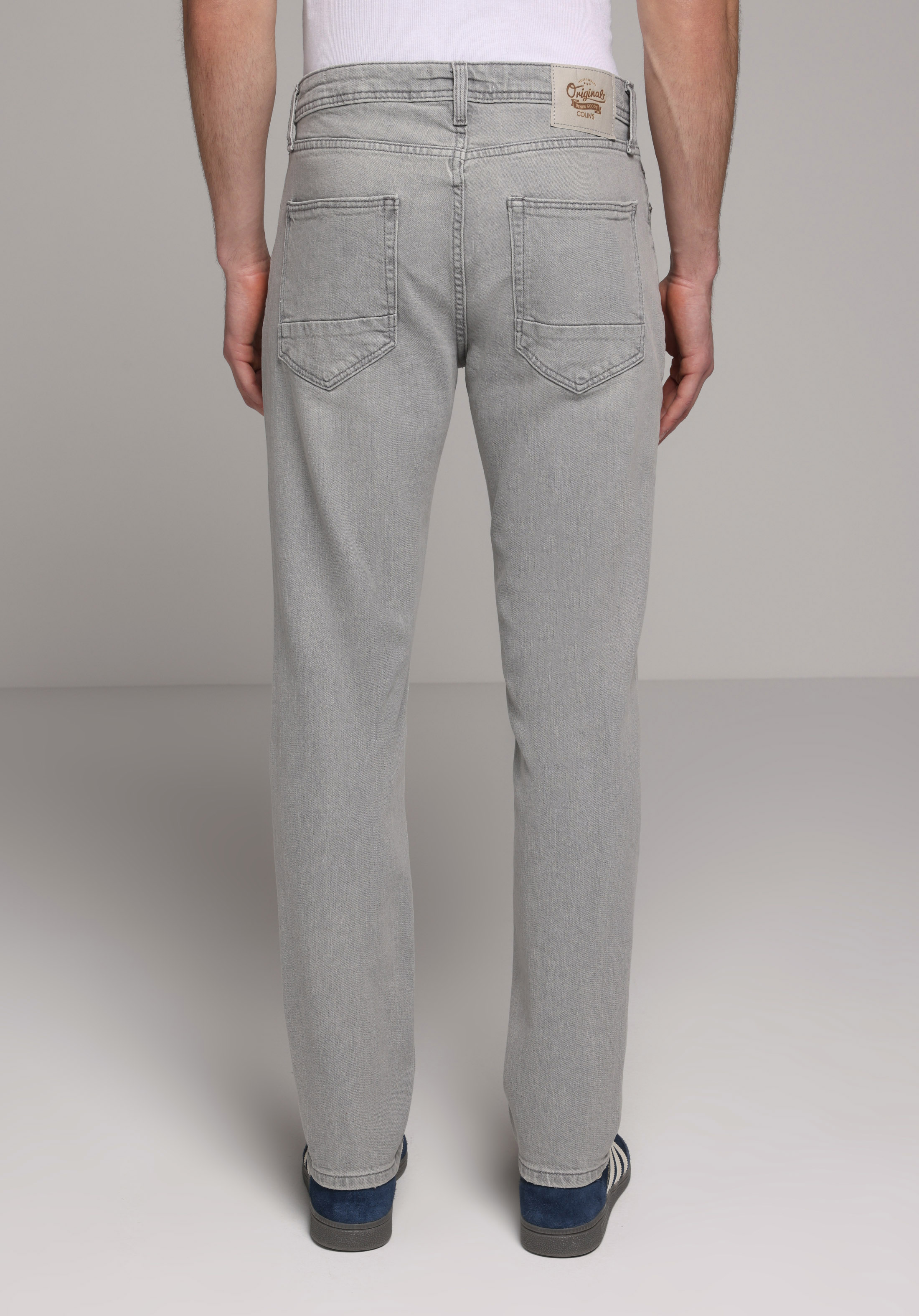 Straight Fit   Erkek Grey Denim Jean Pantolon