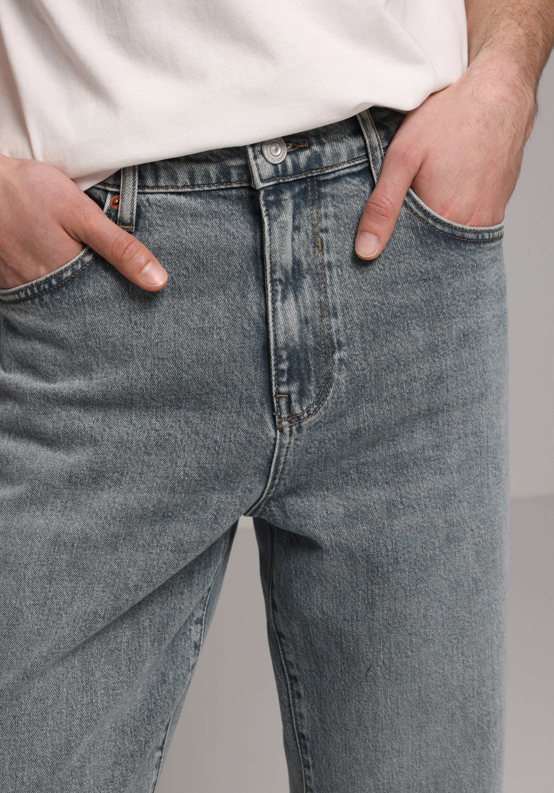 Loose Relaxed Fit   Erkek Green Cast Denim Jean Pantolon