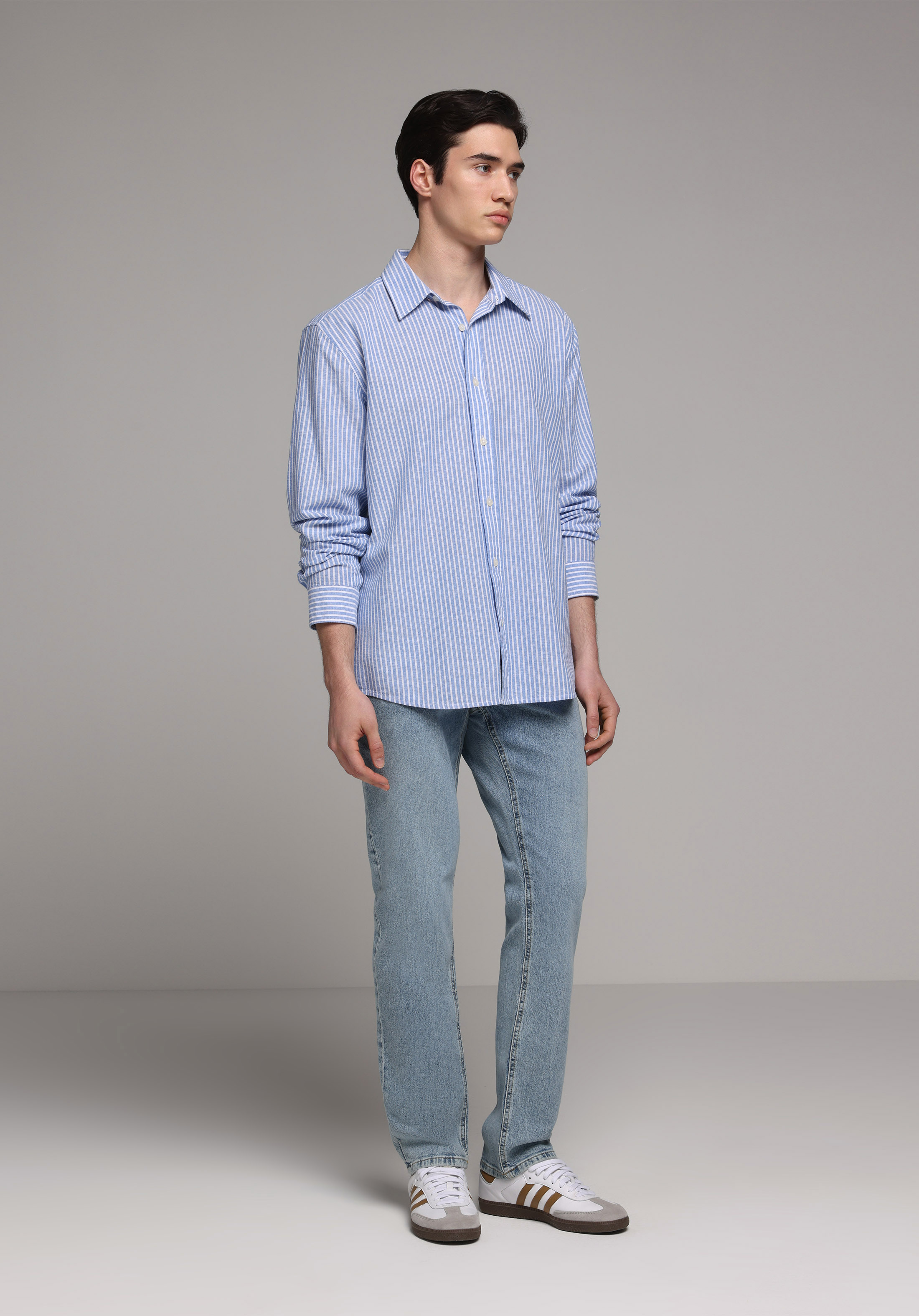 Straight Fit   Erkek Light İndigo Denim Jean Pantolon