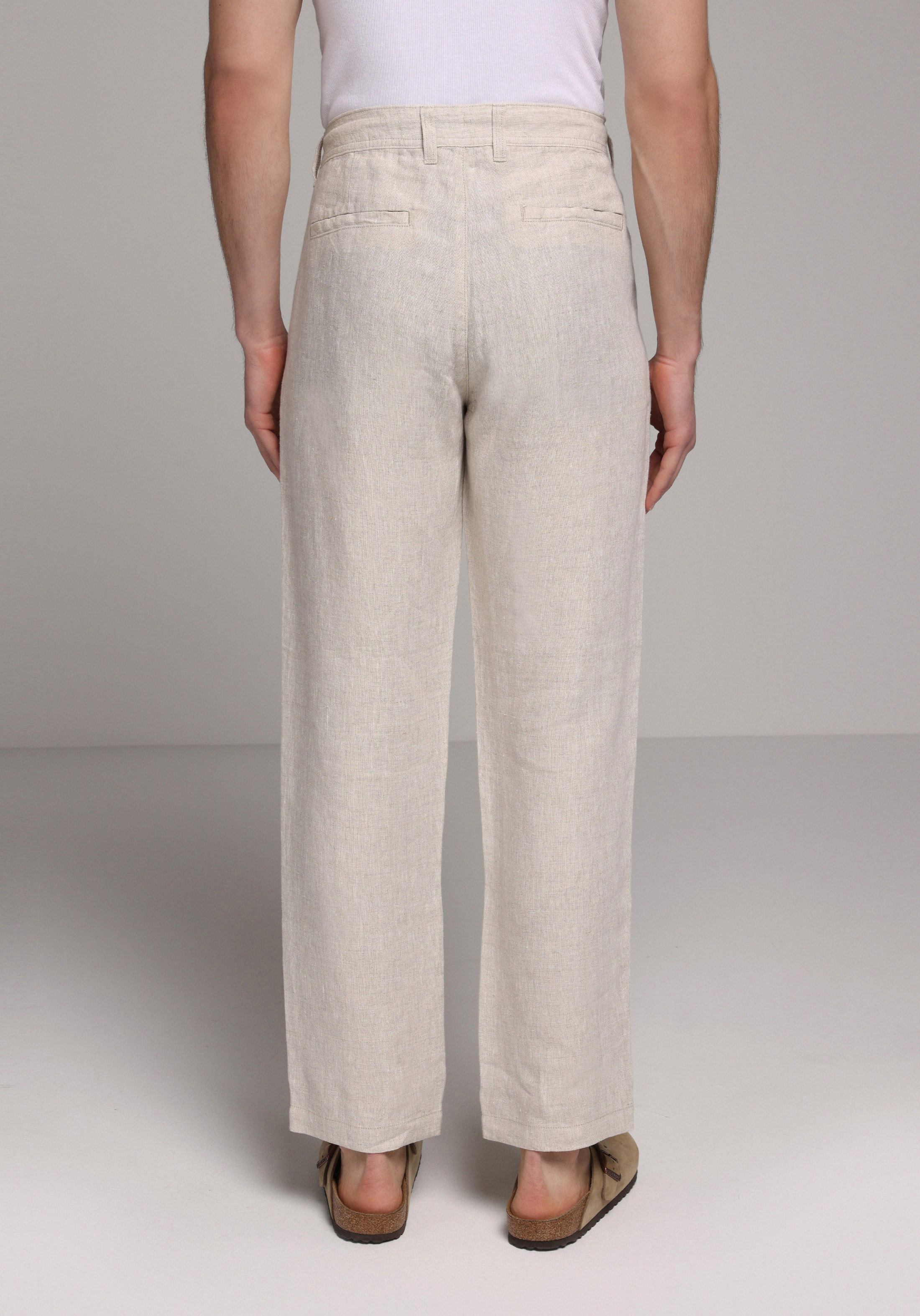 Regular Fit Orta Bel Düz Paça Erkek Taş  Pantolon