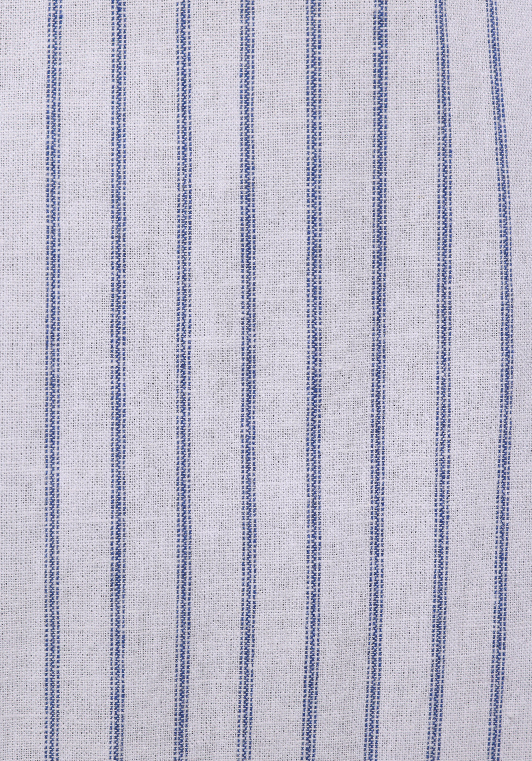 Regular Fit Shirt Neck Çizgili Erkek Lacivert Uzun Kol Gömlek
