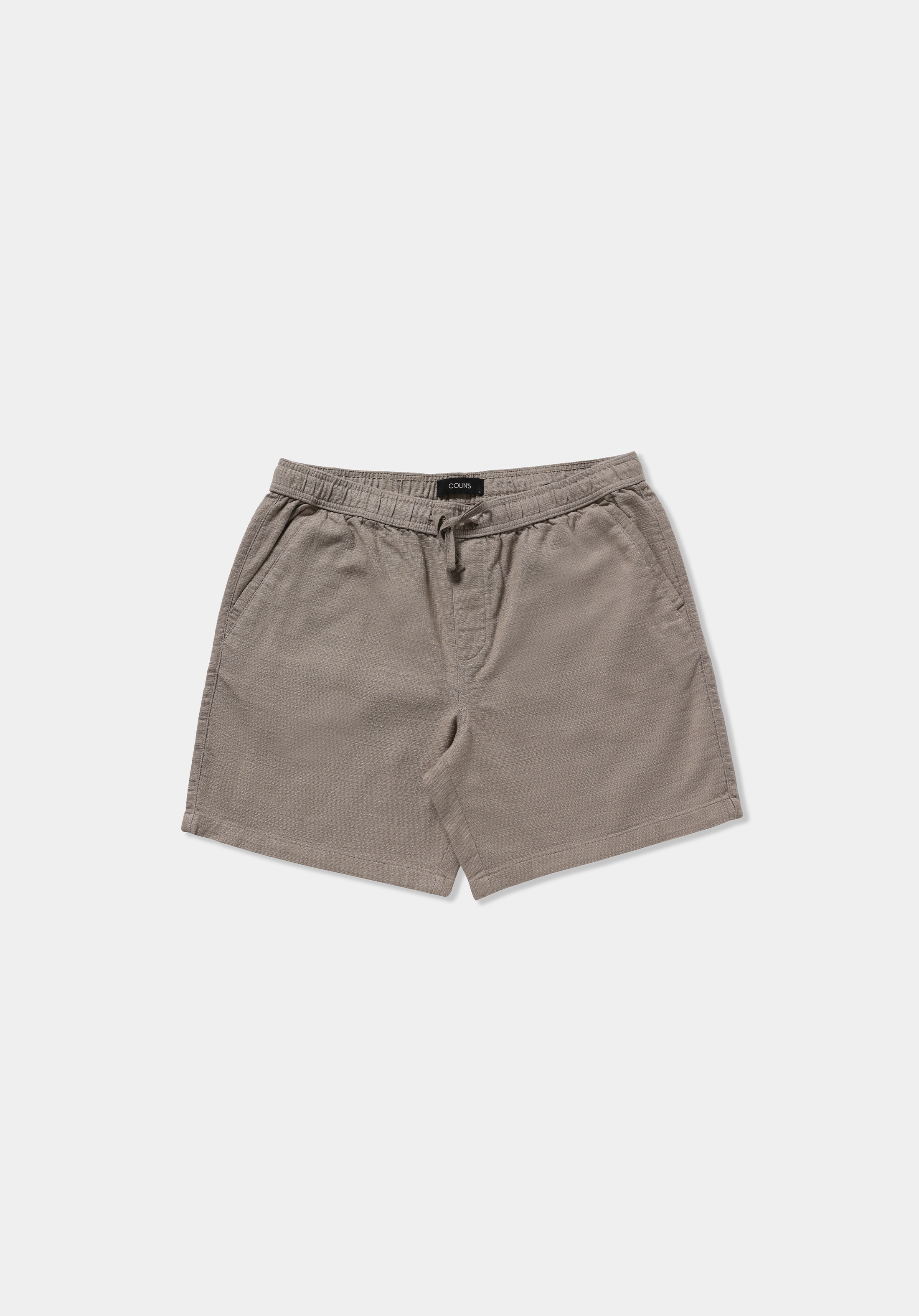 Relaxed Fit Orta Bel Düz Erkek Bej Şort
