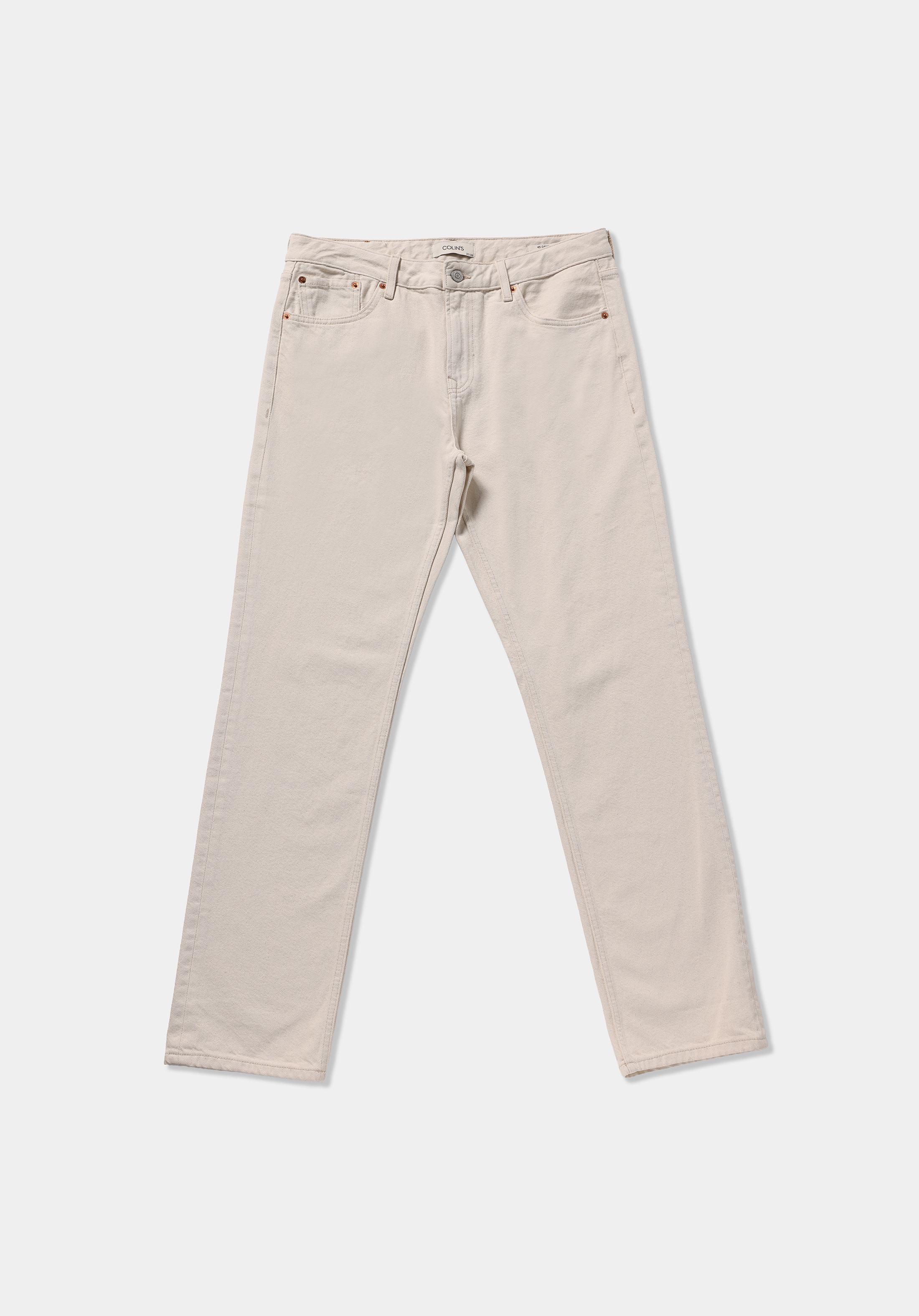 Regular Fit   Erkek Ecru Denim Jean Pantolon