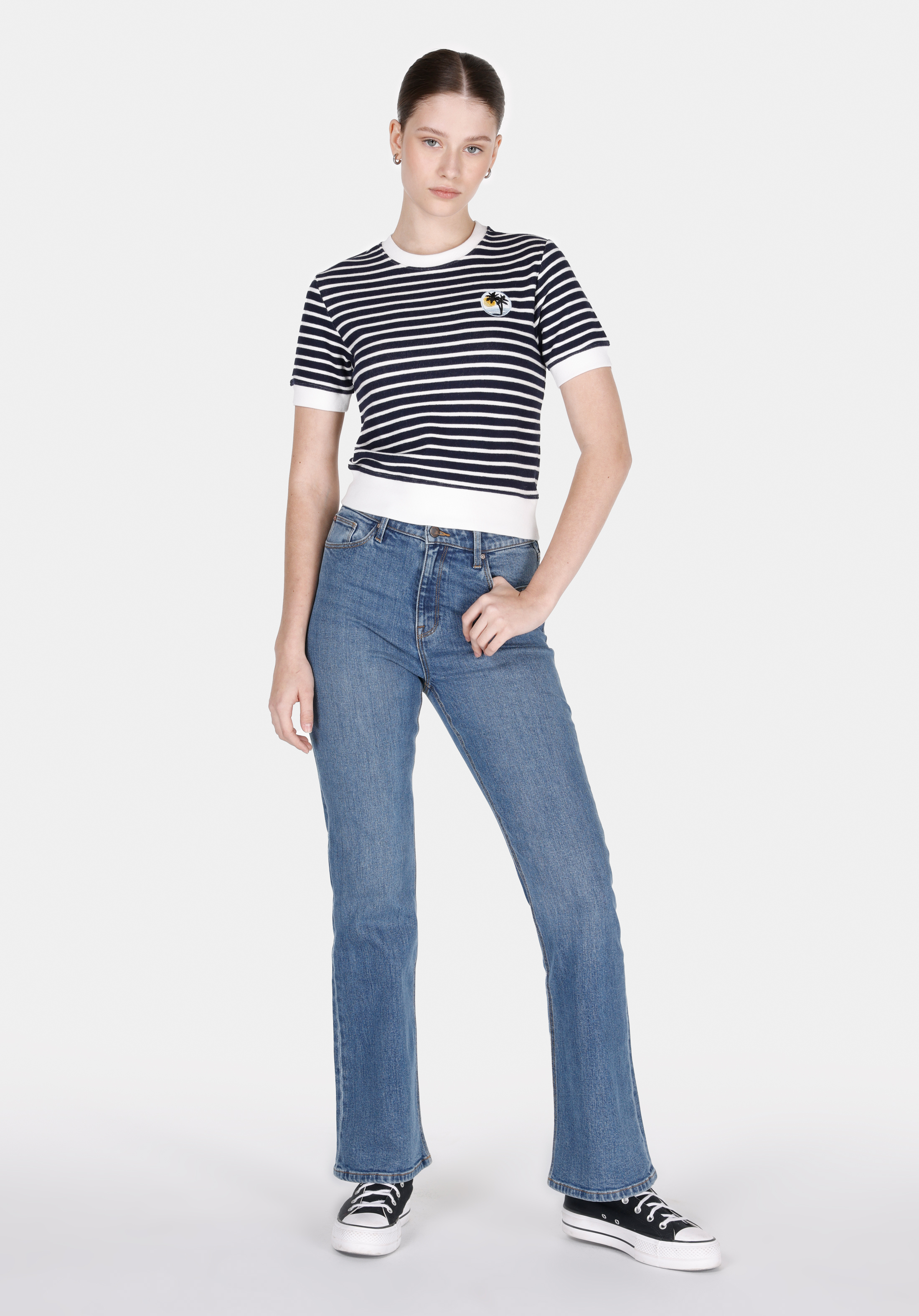 Slim Fit   Kadın Beyaz  Tişört