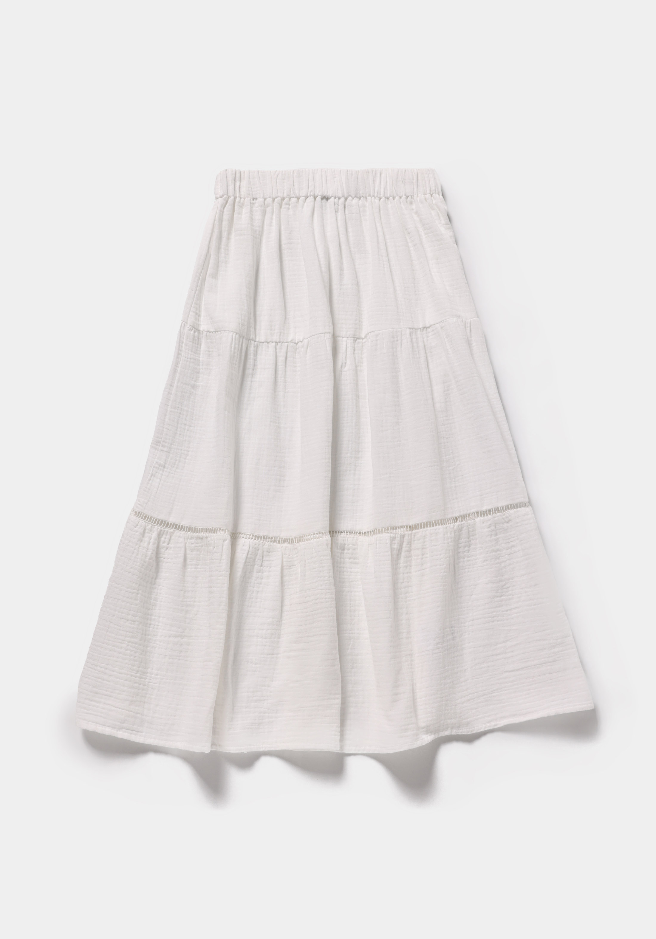 Maxi Length Düz  Kadın Beyaz Etek