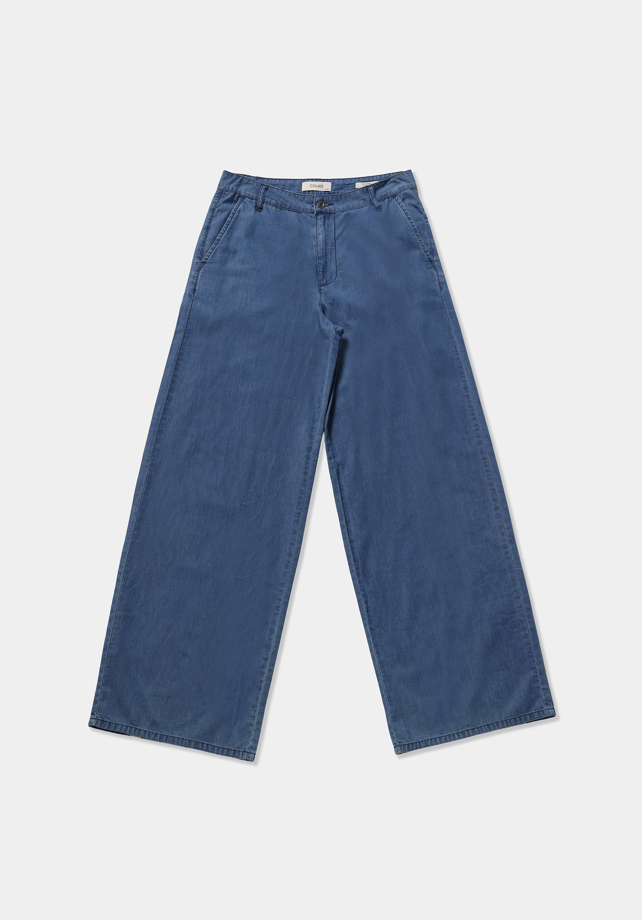 Loose Fit   Kadın Mid İndigo Denim Jean Pantolon