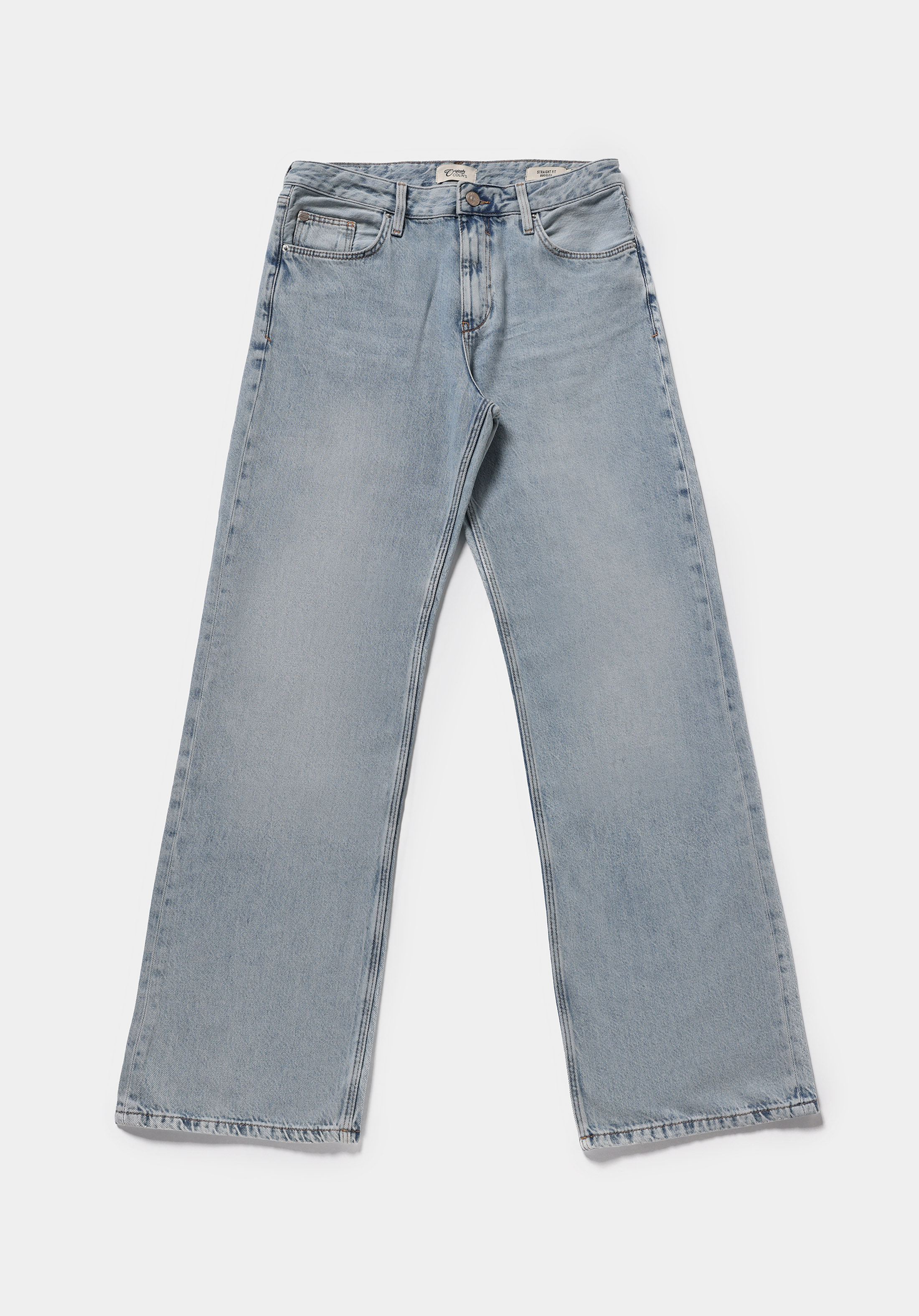 Straight Fit Orta Bel Düz Paça Kadın İndigo Jean Pantolon