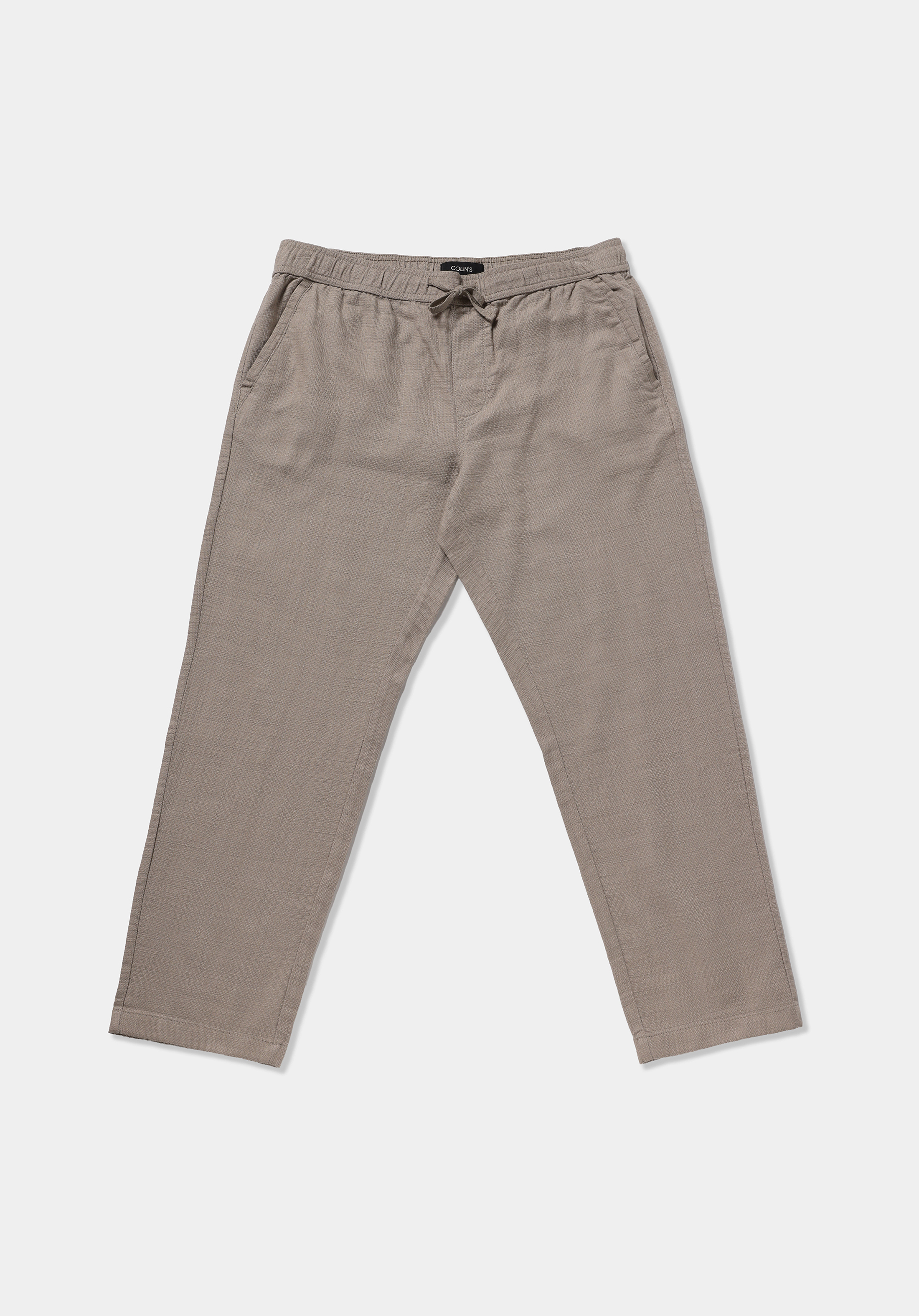 Regular Fit Orta Bel Düz Paça Erkek Bej  Pantolon