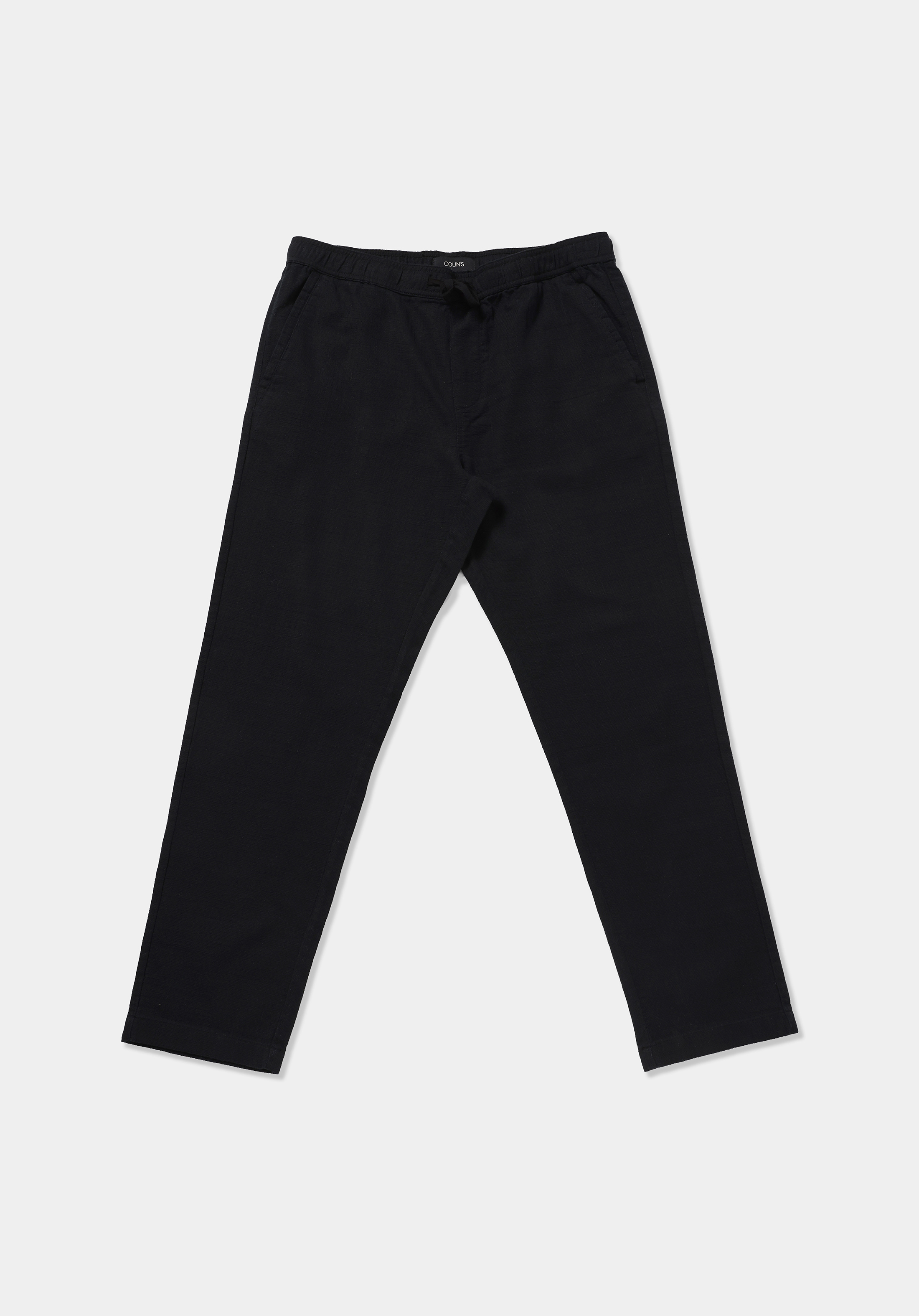 Regular Fit Orta Bel Düz Paça Erkek Siyah  Pantolon