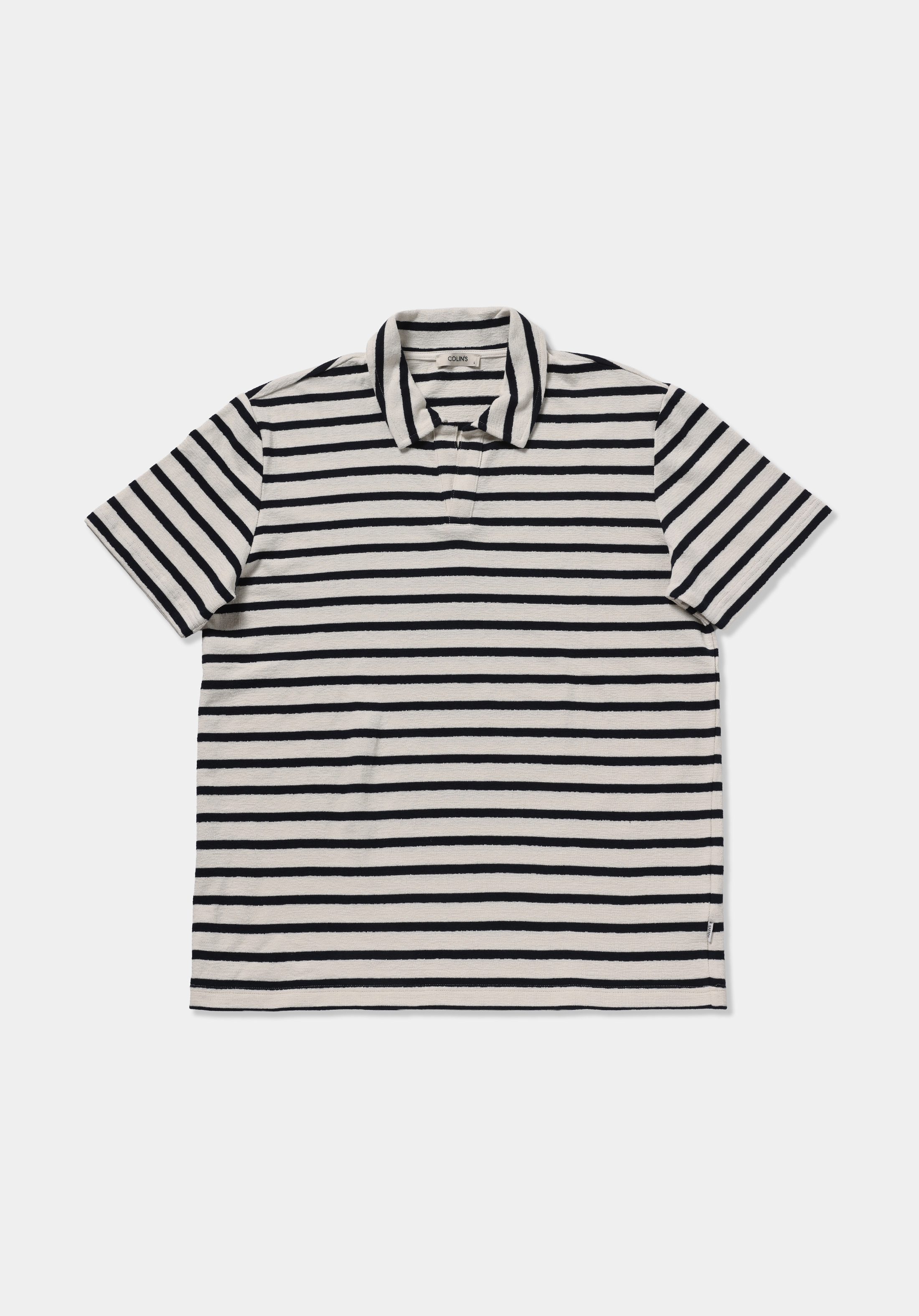 Regular Fit Polo Yaka Çizgili Erkek Lacivert Kısa Kol Tişört