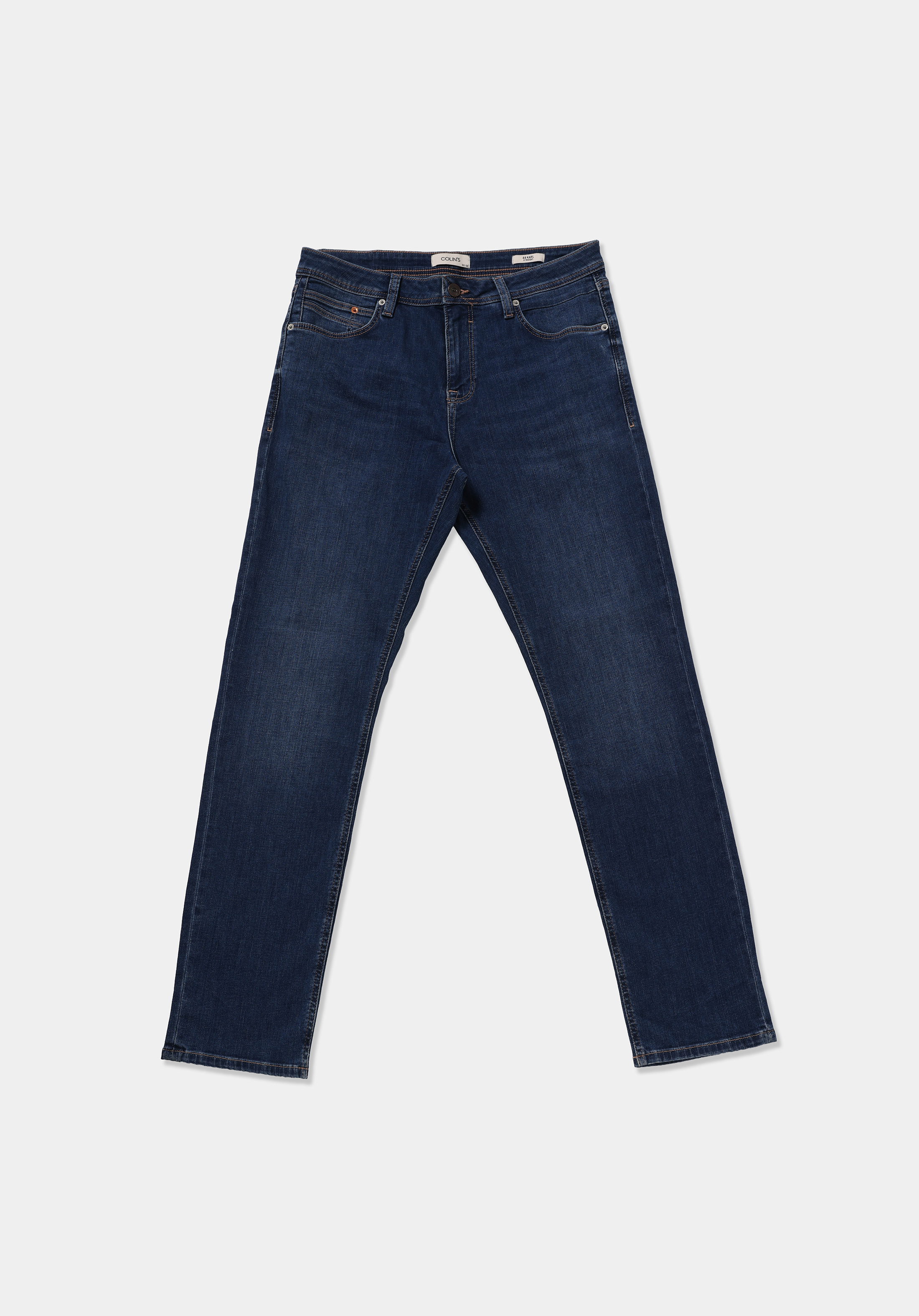Straight Fit   Erkek Mid İndigo Denim Jean Pantolon