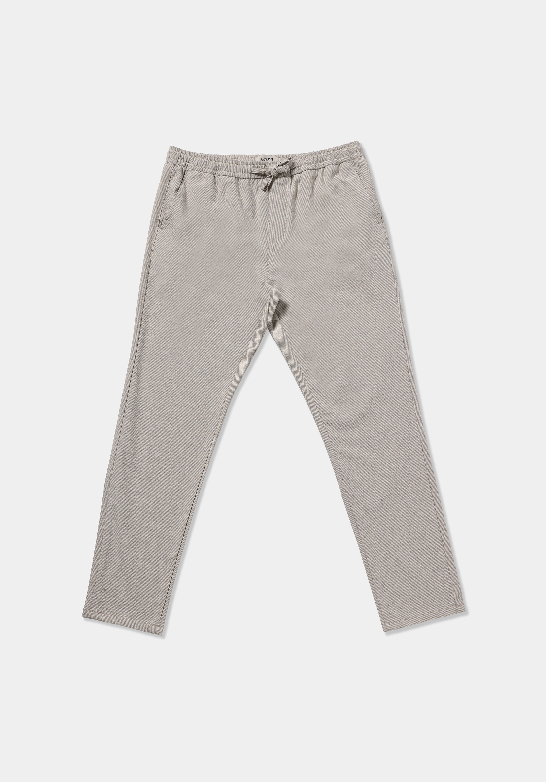 Slim Fit Orta Bel Düz Paça Erkek Bej  Pantolon