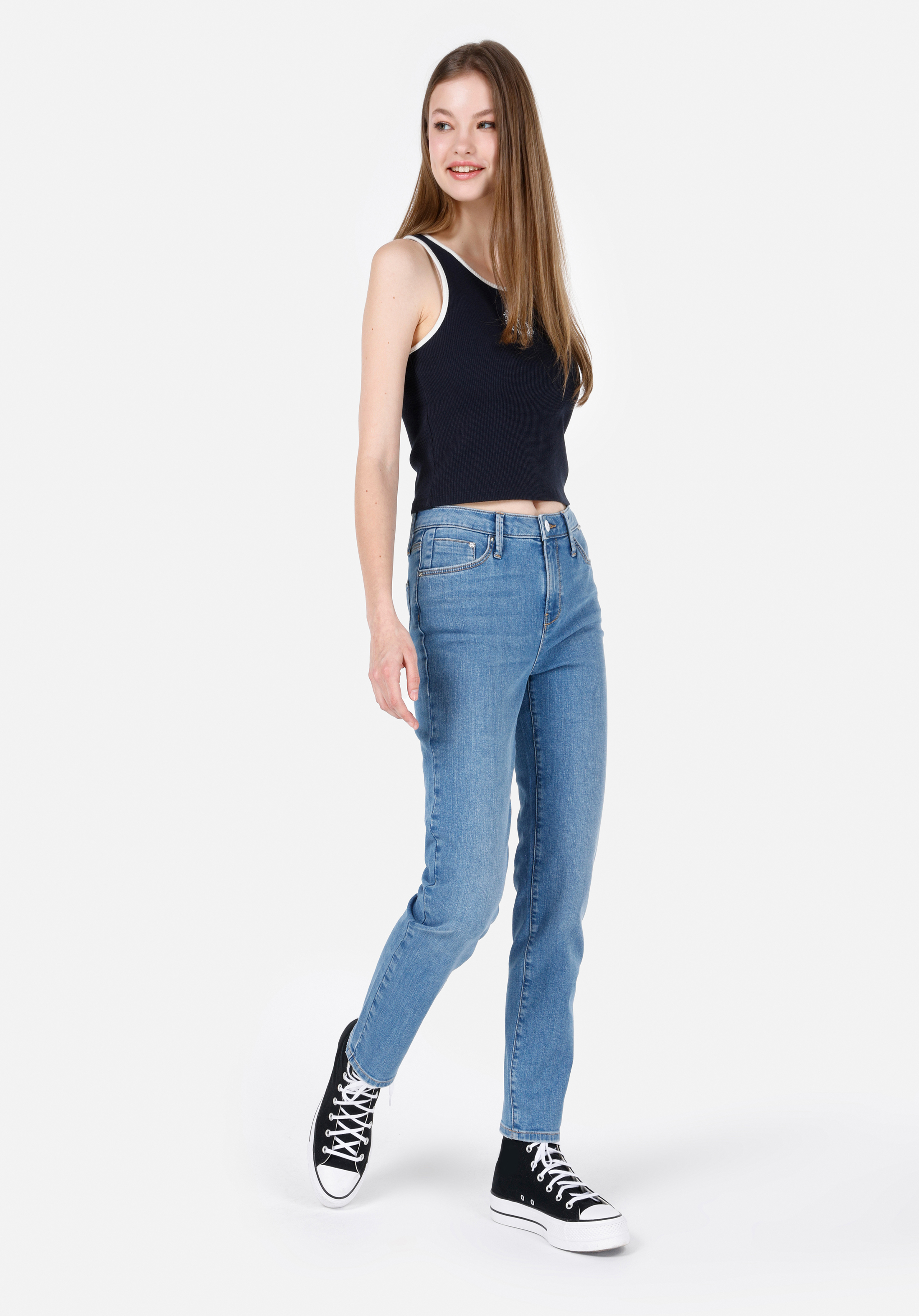 Slim Fit   Kadın İndigo Jean Pantolon