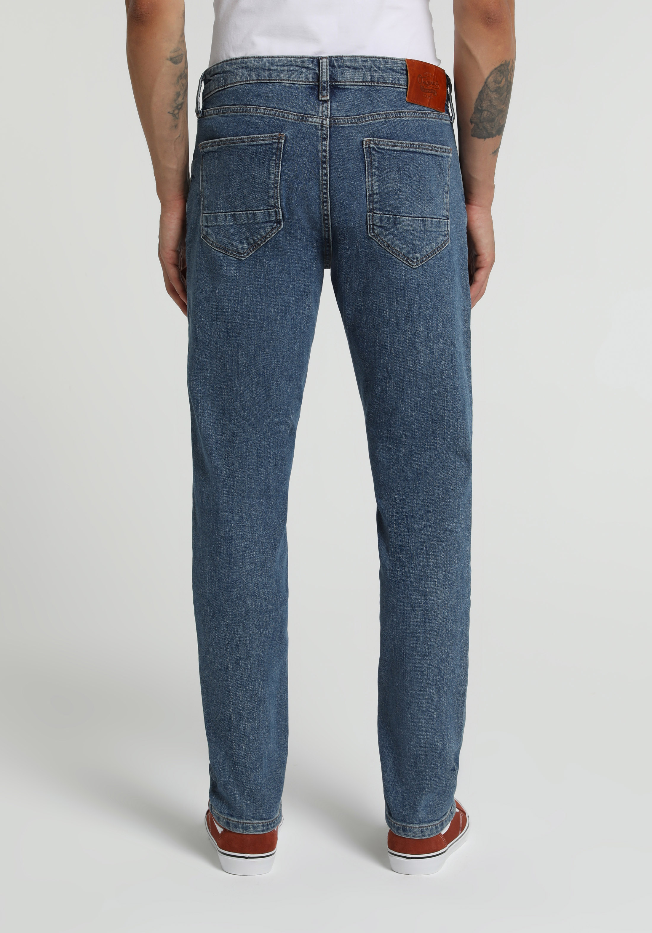 Slim Fit   Erkek Mid İndigo Denim Jean Pantolon