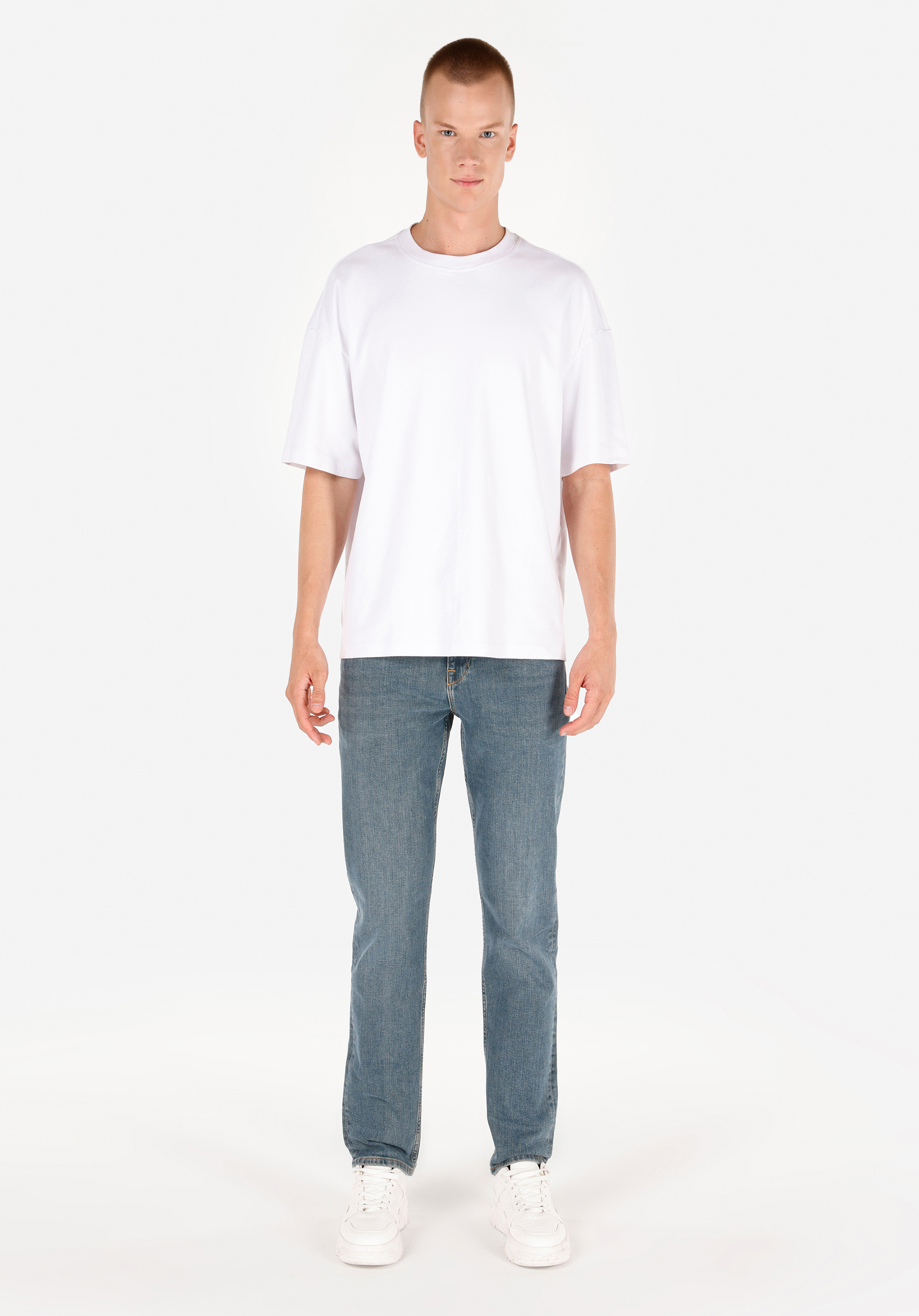 Straight Fit   Erkek Green Cast Denim Jean Pantolon