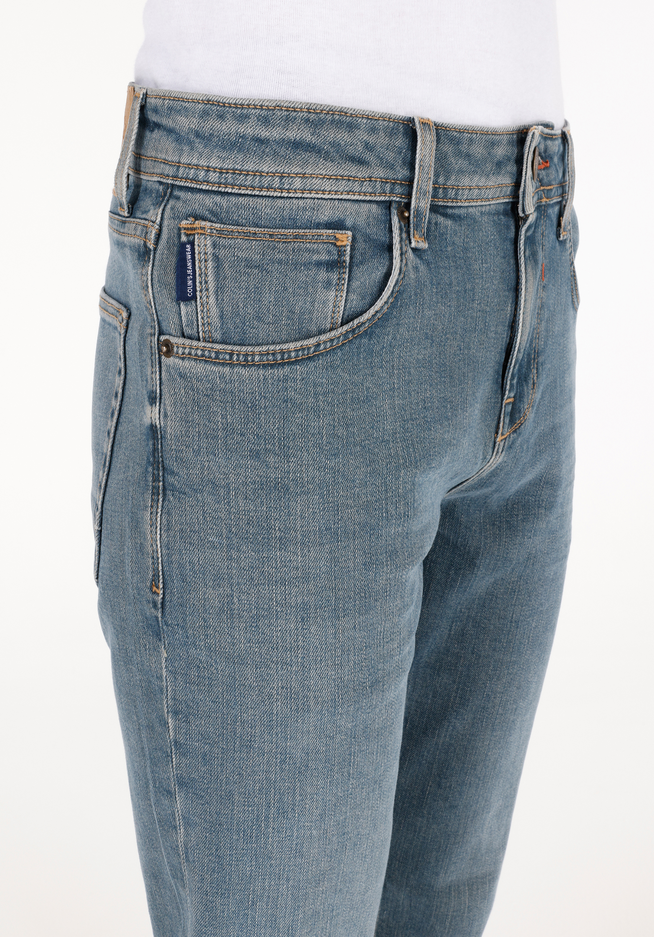 Straight Fit   Erkek Green Cast Denim Jean Pantolon