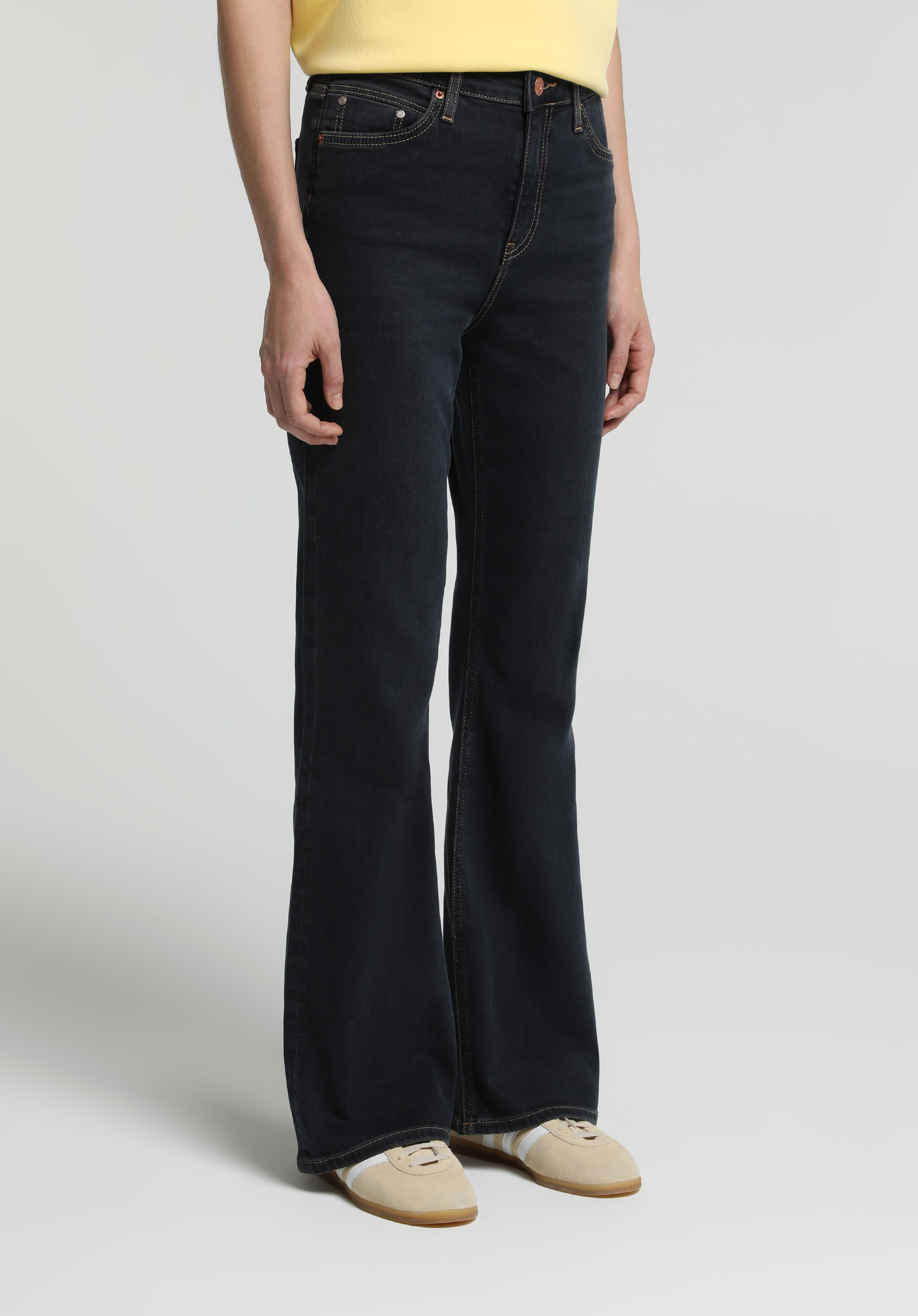 Flare Fit   Kadın Blue Black Denim Jean Pantolon