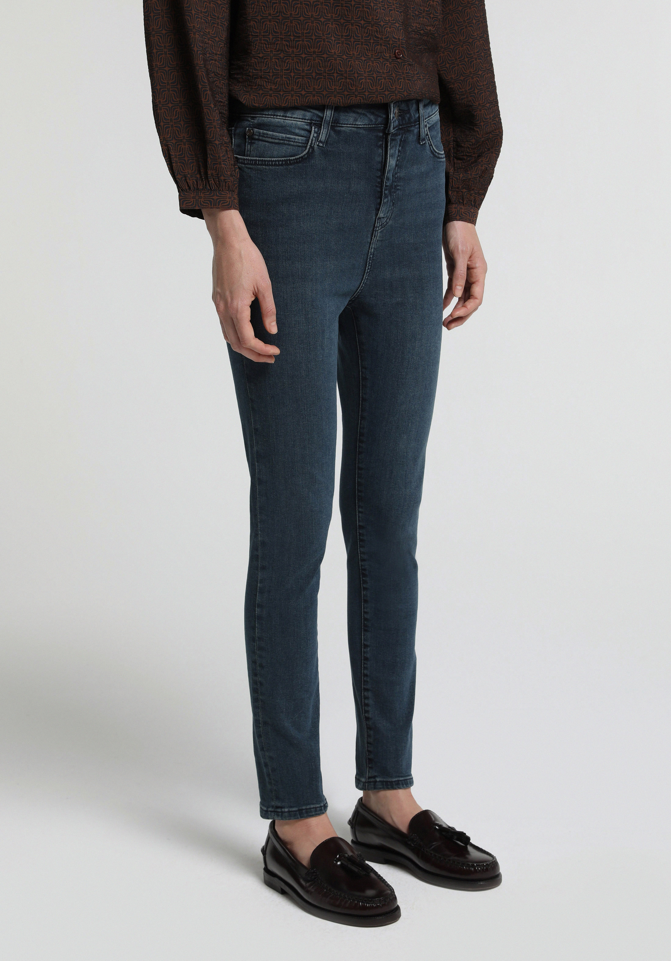 High Rise Super Skinny Fit   Kadın Blue Black Denim Jean Pantolon
