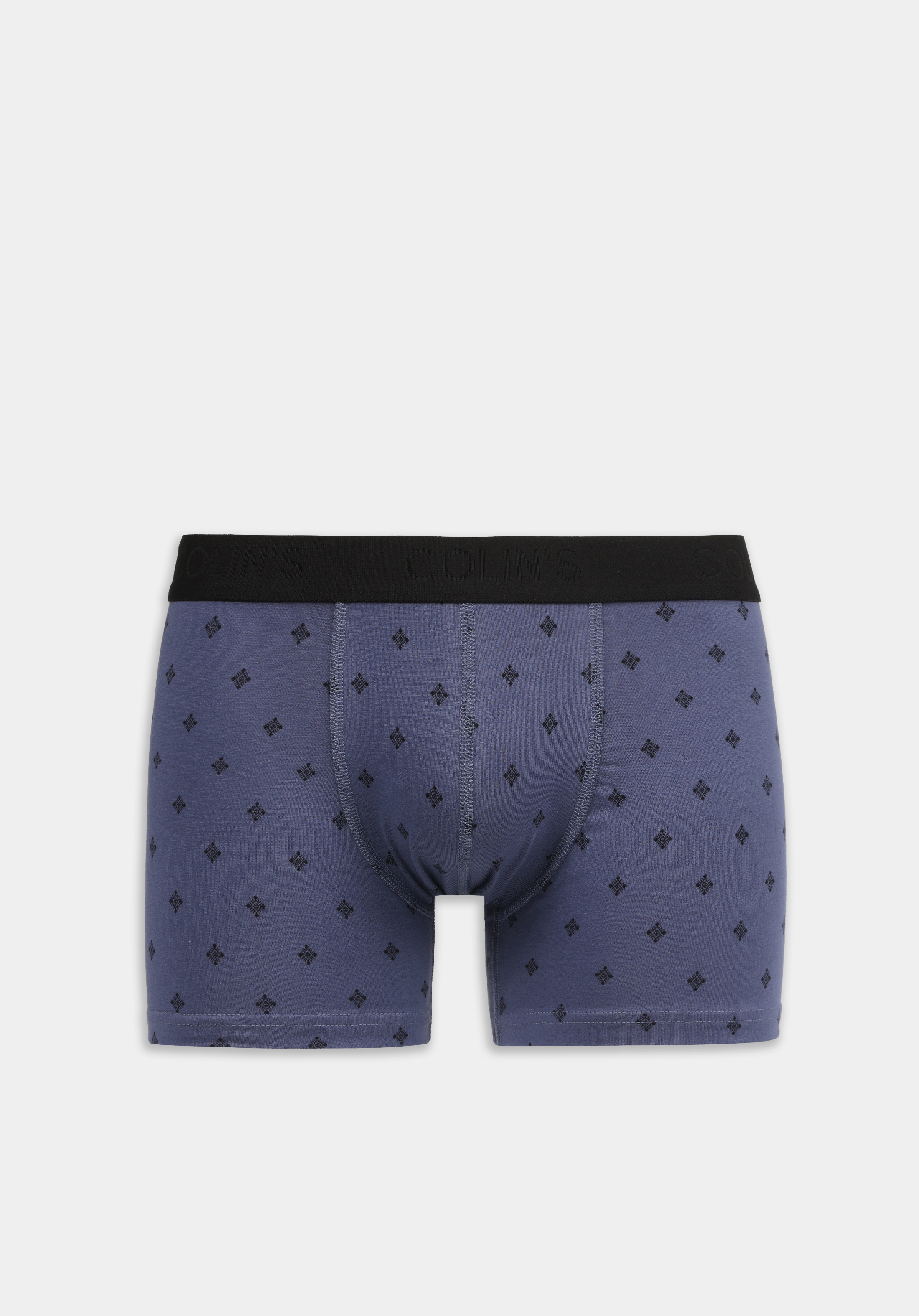 Standart Fit Baskılı Erkek Mavi Boxer