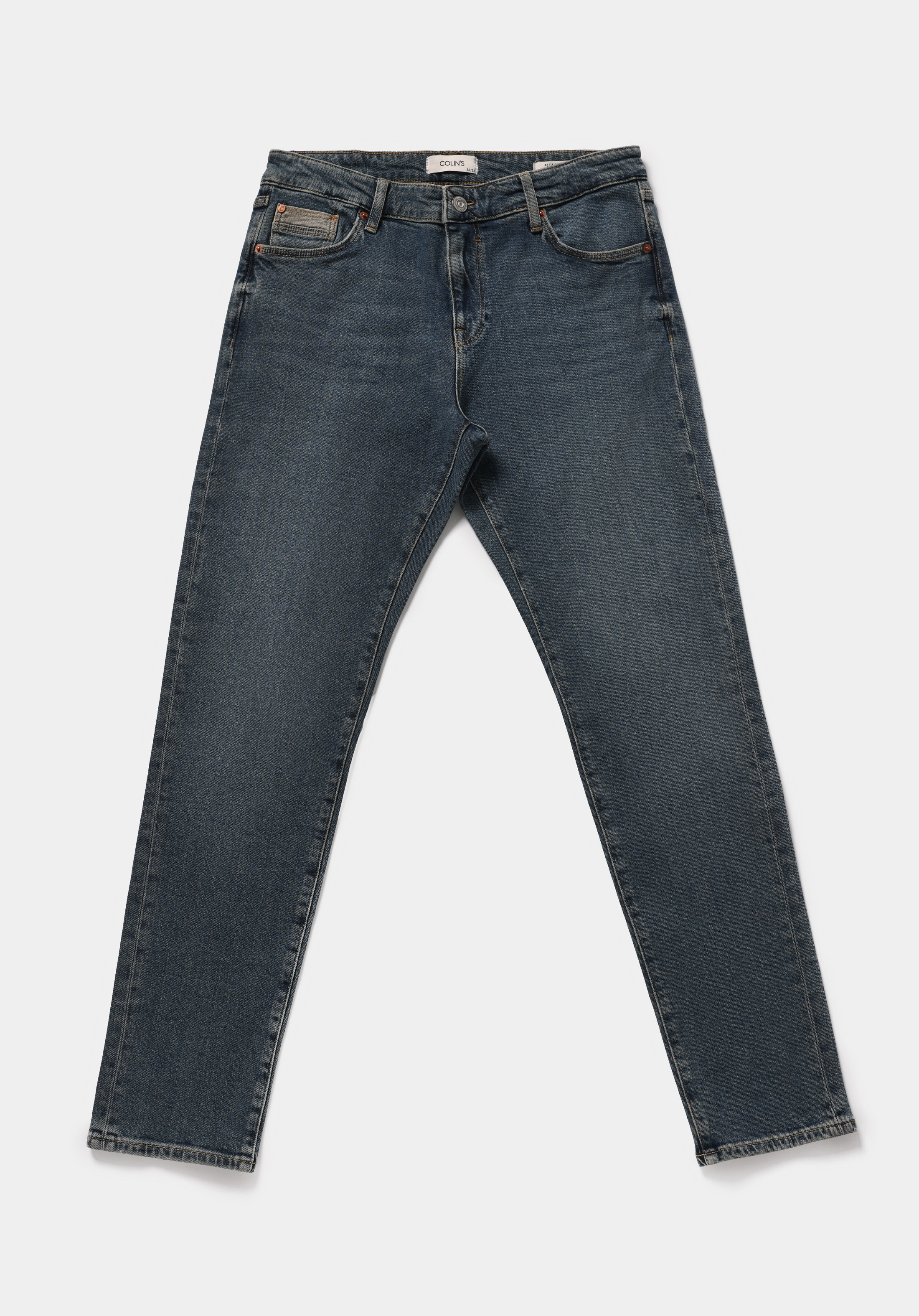 Slim Fit   Erkek Over Dyed Denim Jean Pantolon