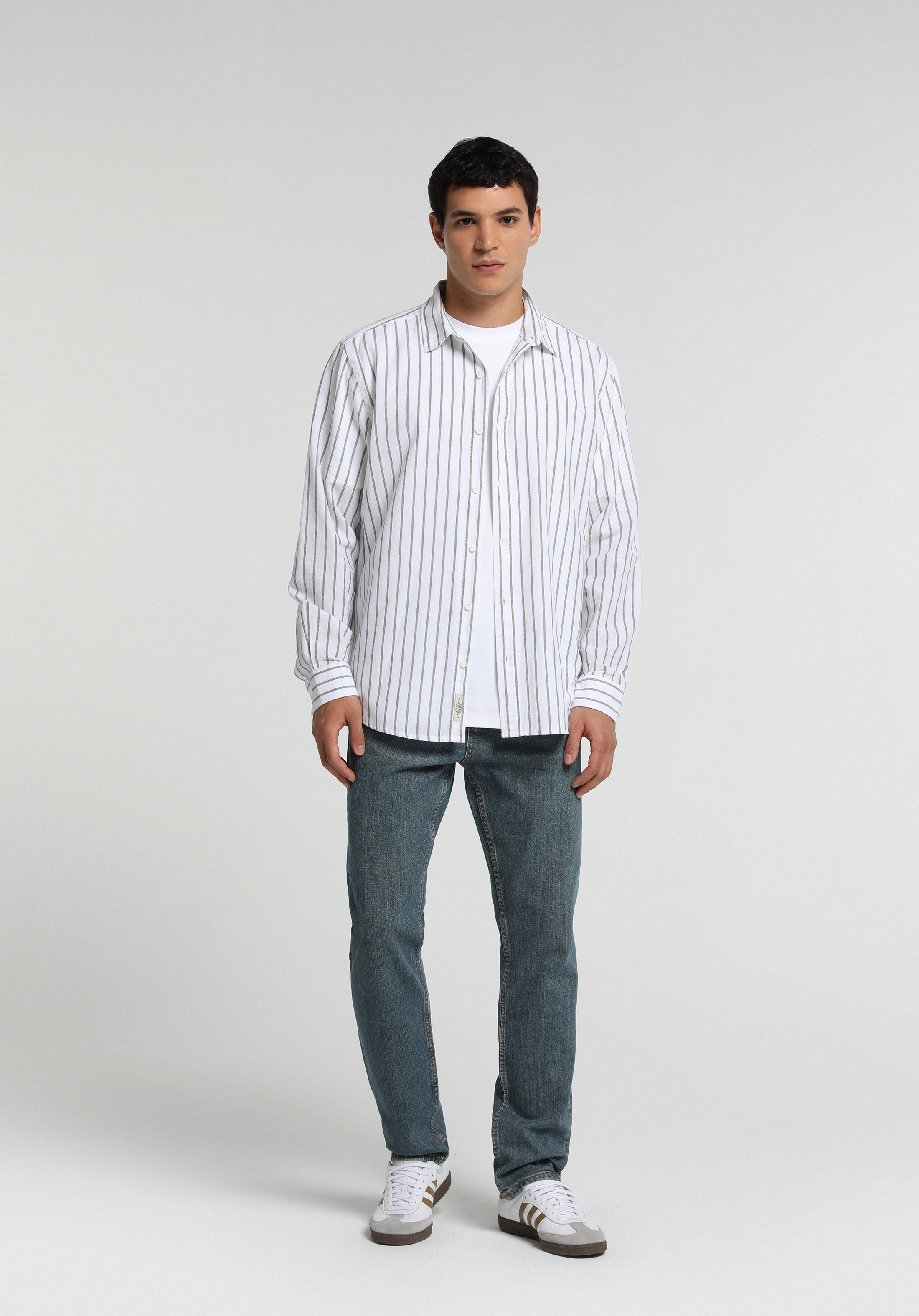 Straight Fit   Erkek Mid İndigo Denim Jean Pantolon