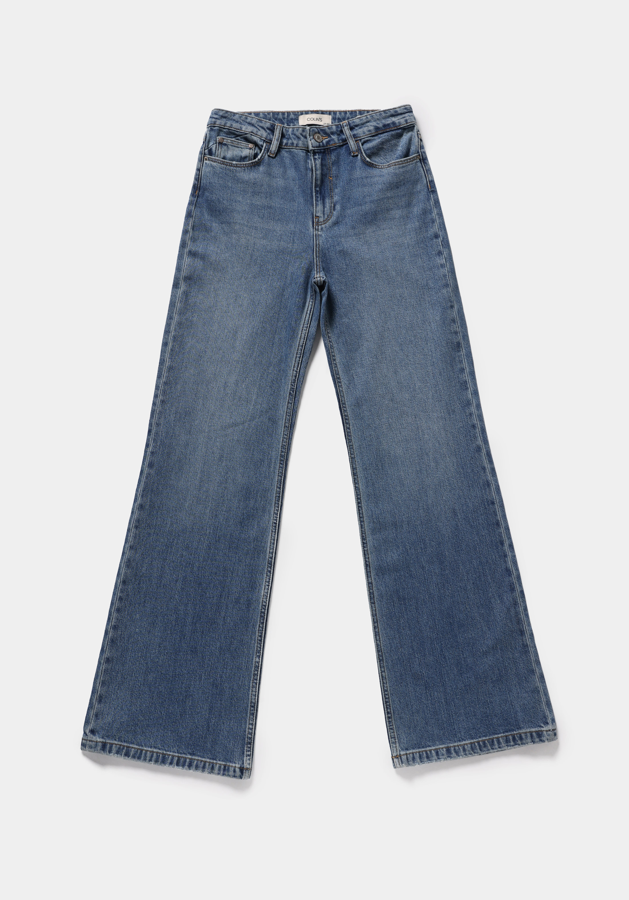 High Rise Super Flare Fit   Kadın Light İndigo Denim Jean Pantolon