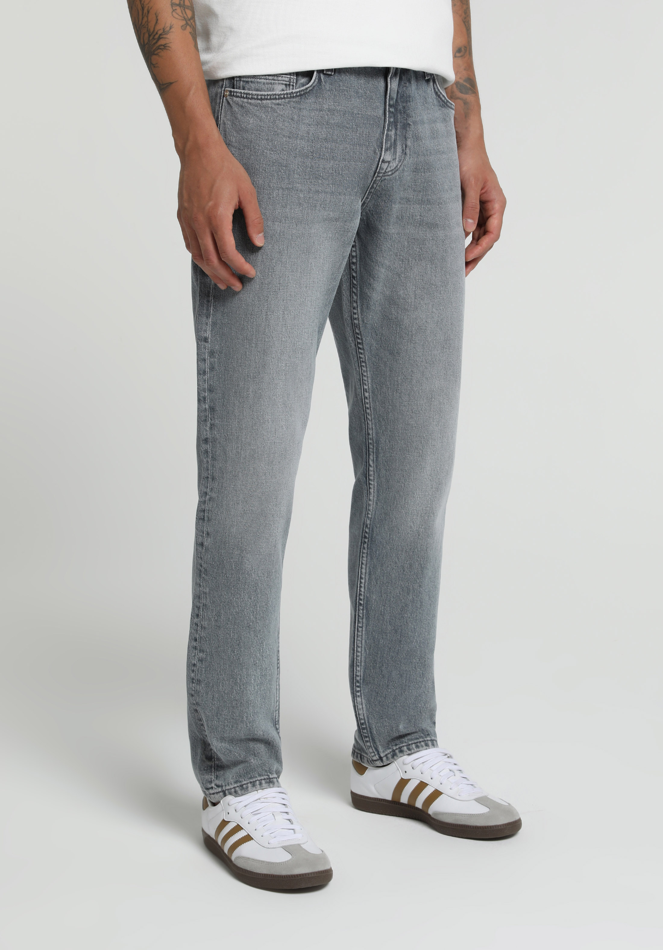 Regular Fit   Erkek Grey Denim Jean Pantolon
