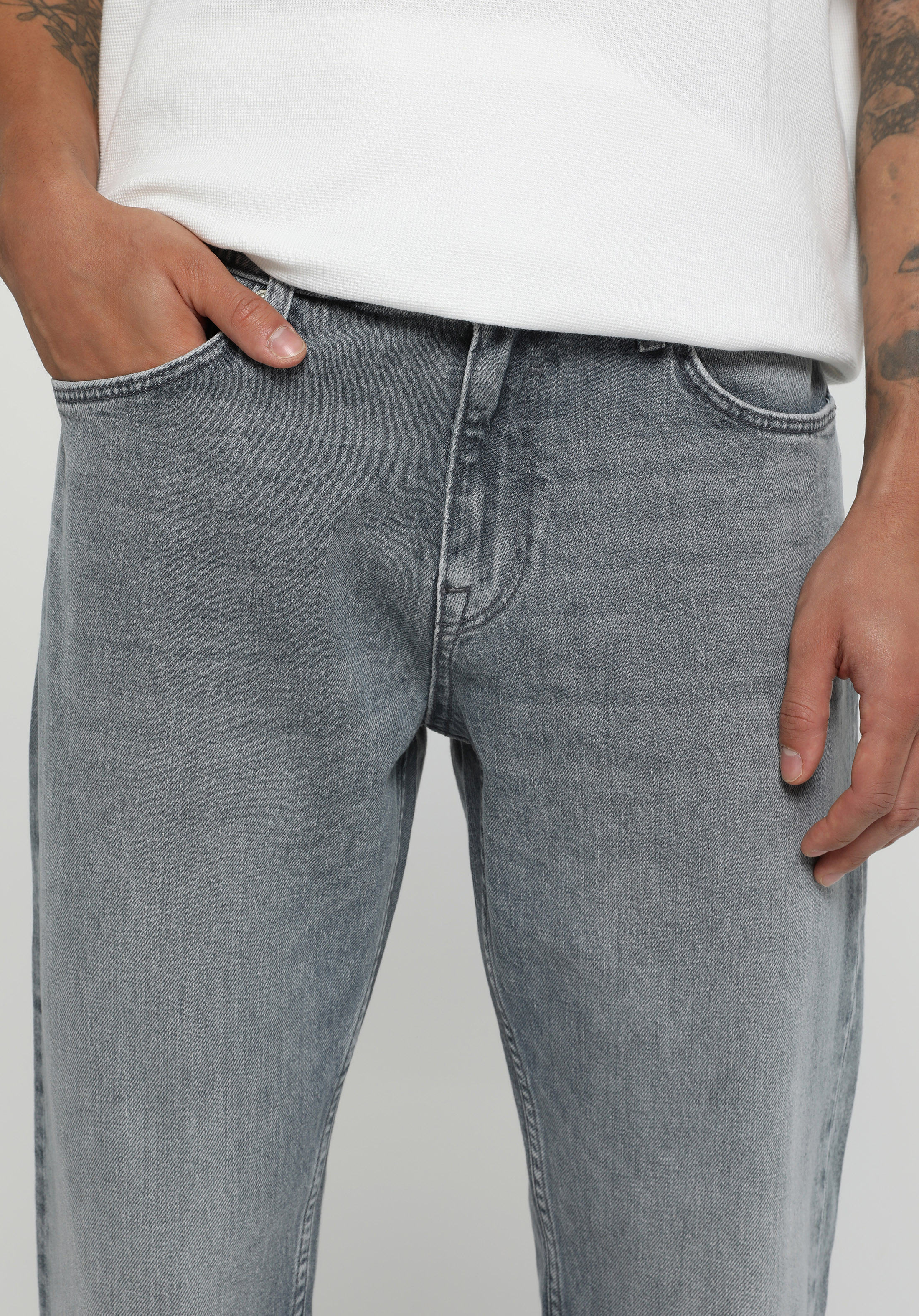 Regular Fit   Erkek Grey Denim Jean Pantolon