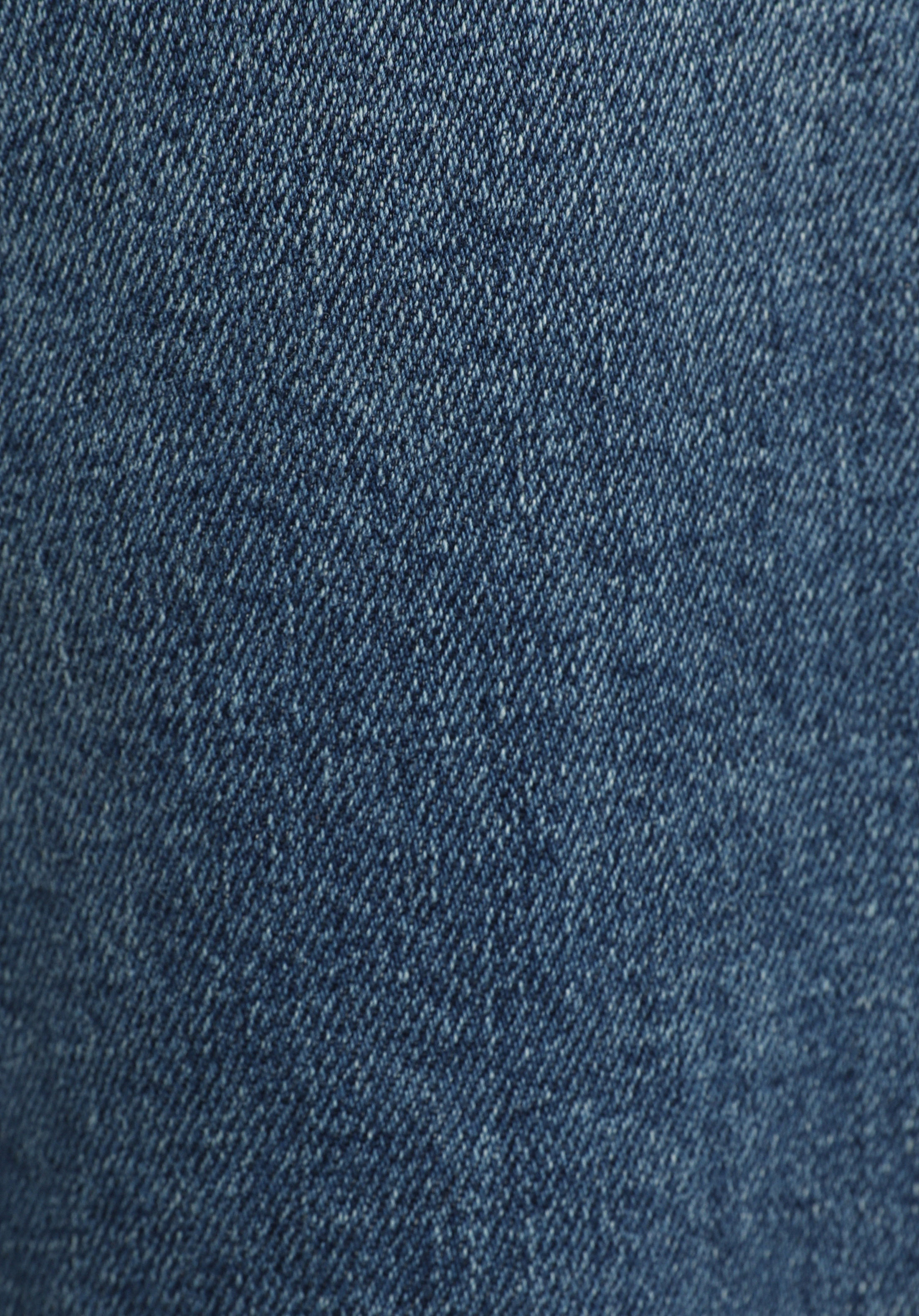 Straight Fit   Erkek Mid İndigo Denim Jean Pantolon