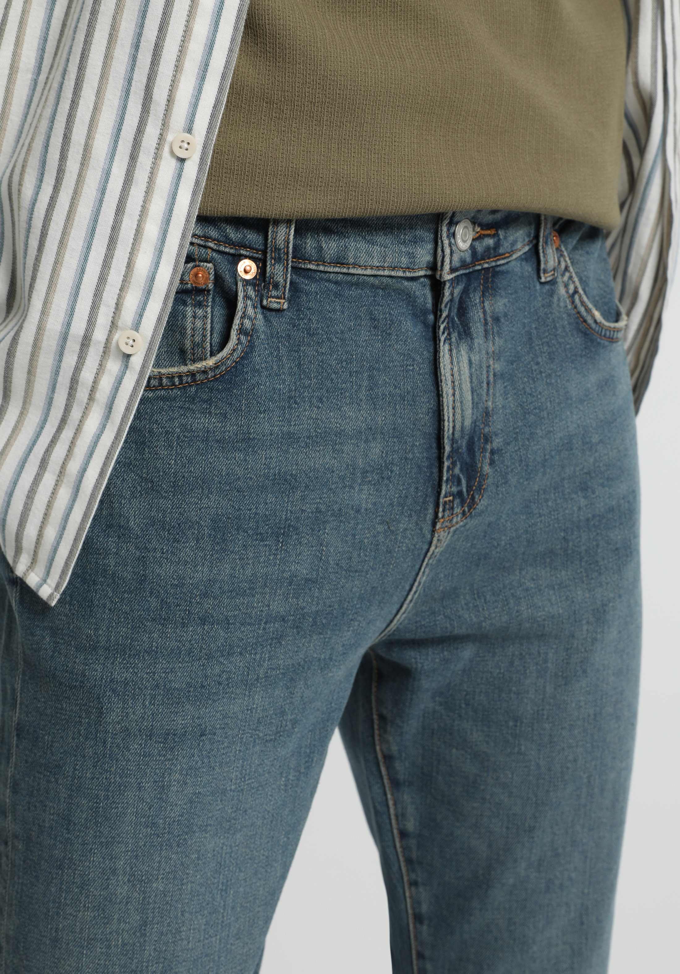 Skinny Fit   Erkek Green Cast Denim Jean Pantolon