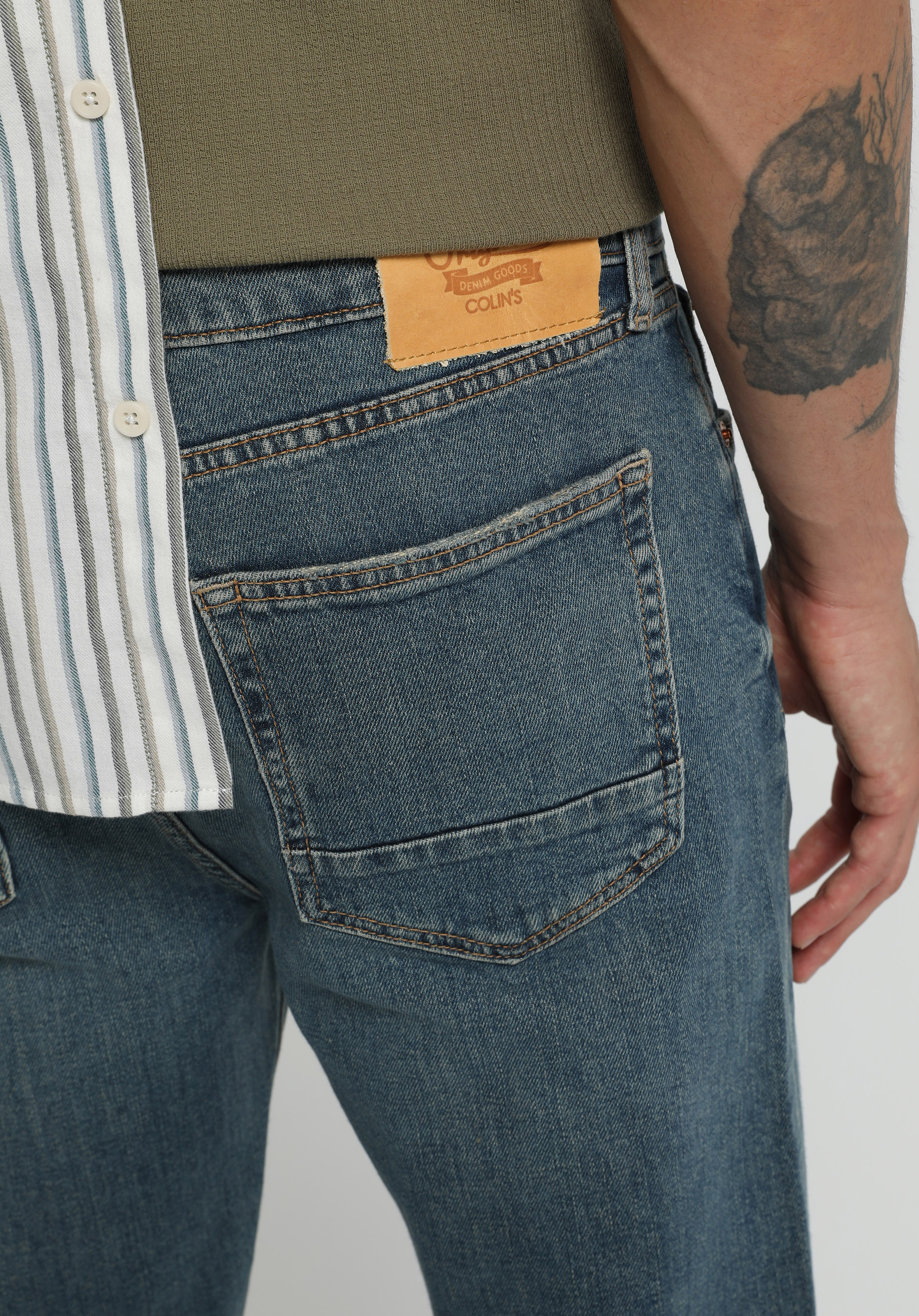 Skinny Fit   Erkek Green Cast Denim Jean Pantolon