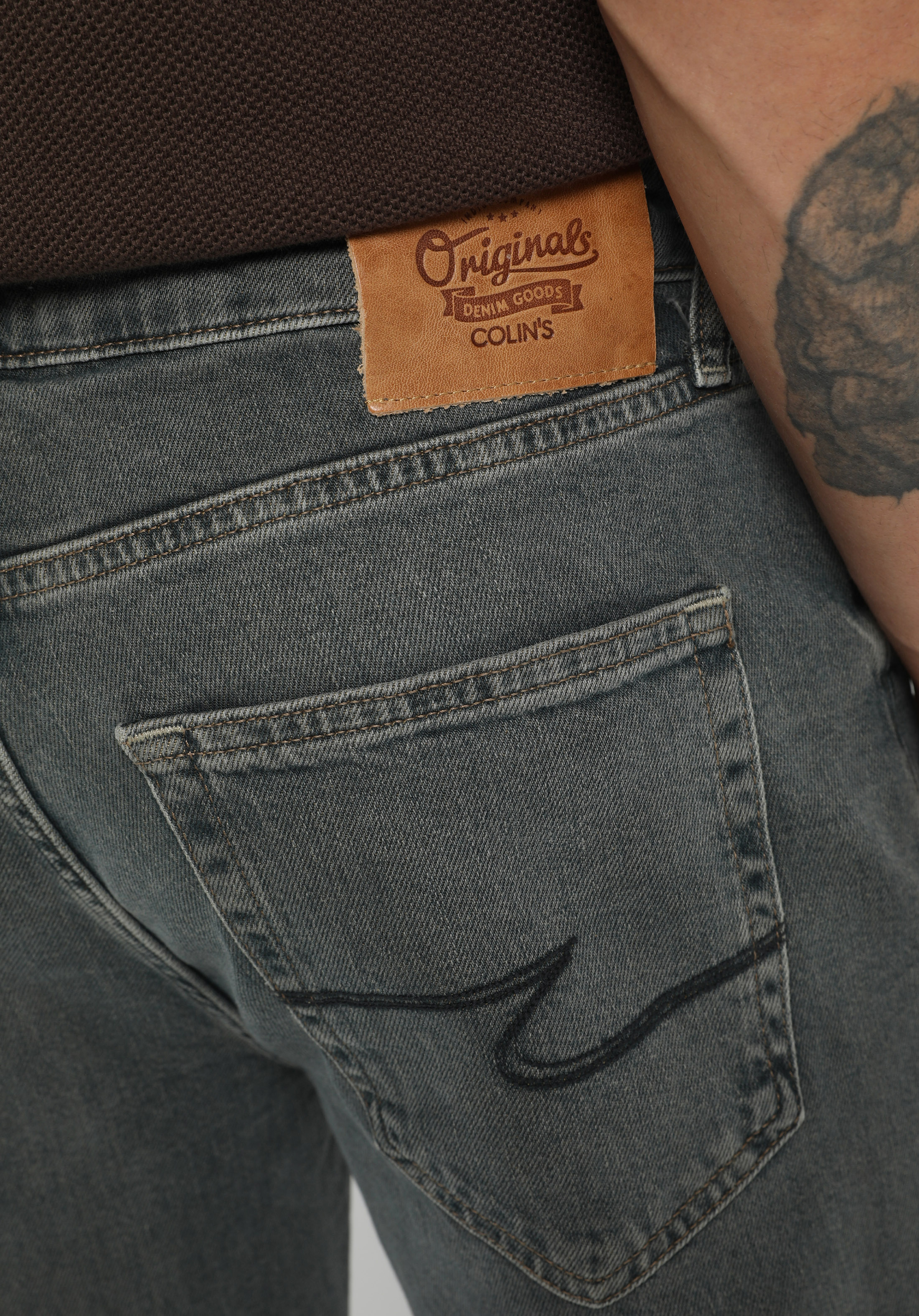 Relaxed Straight Fit   Erkek Green Cast Denim Jean Pantolon