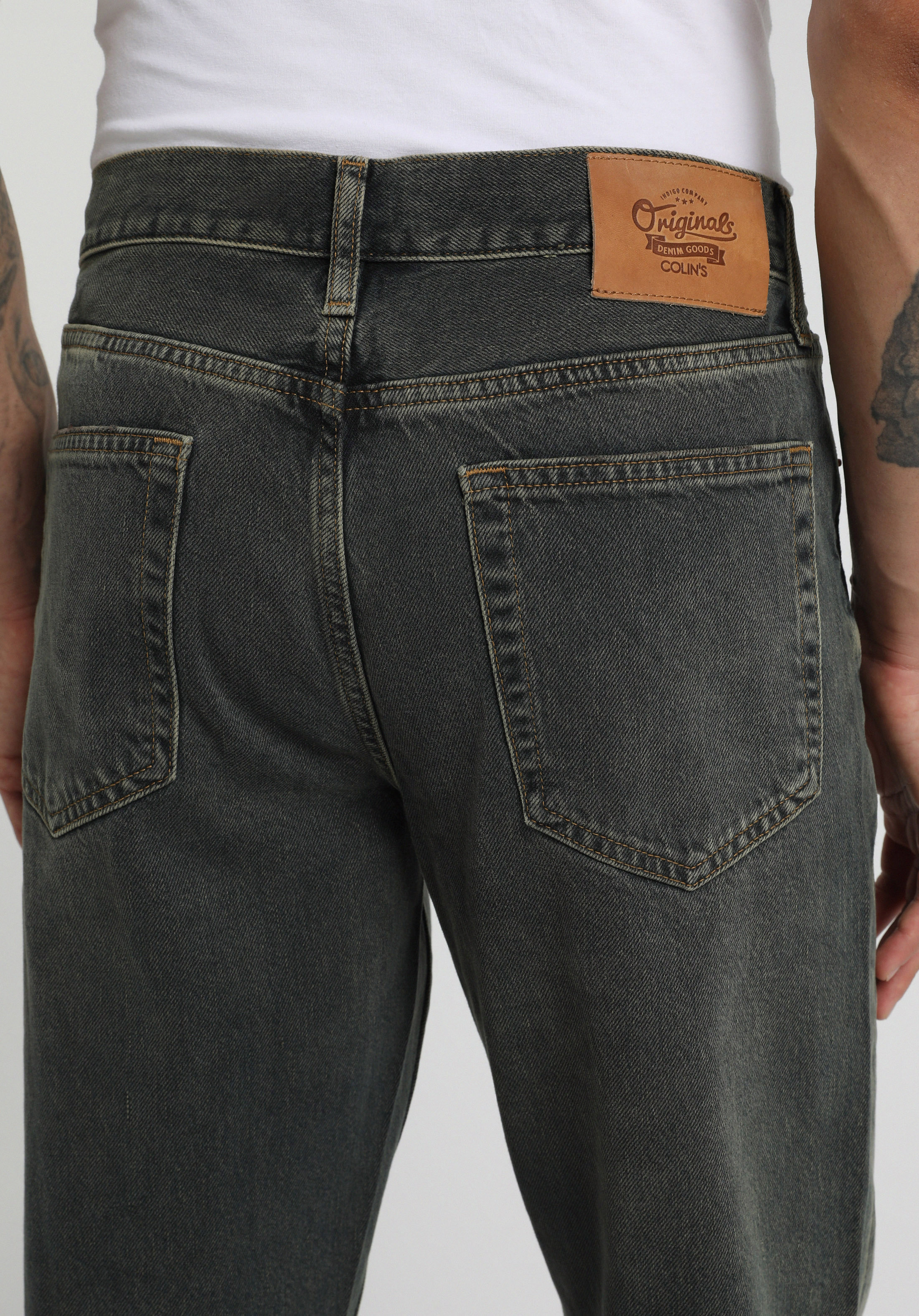 Tapered Fit   Erkek Over Dyed Denim Jean Pantolon