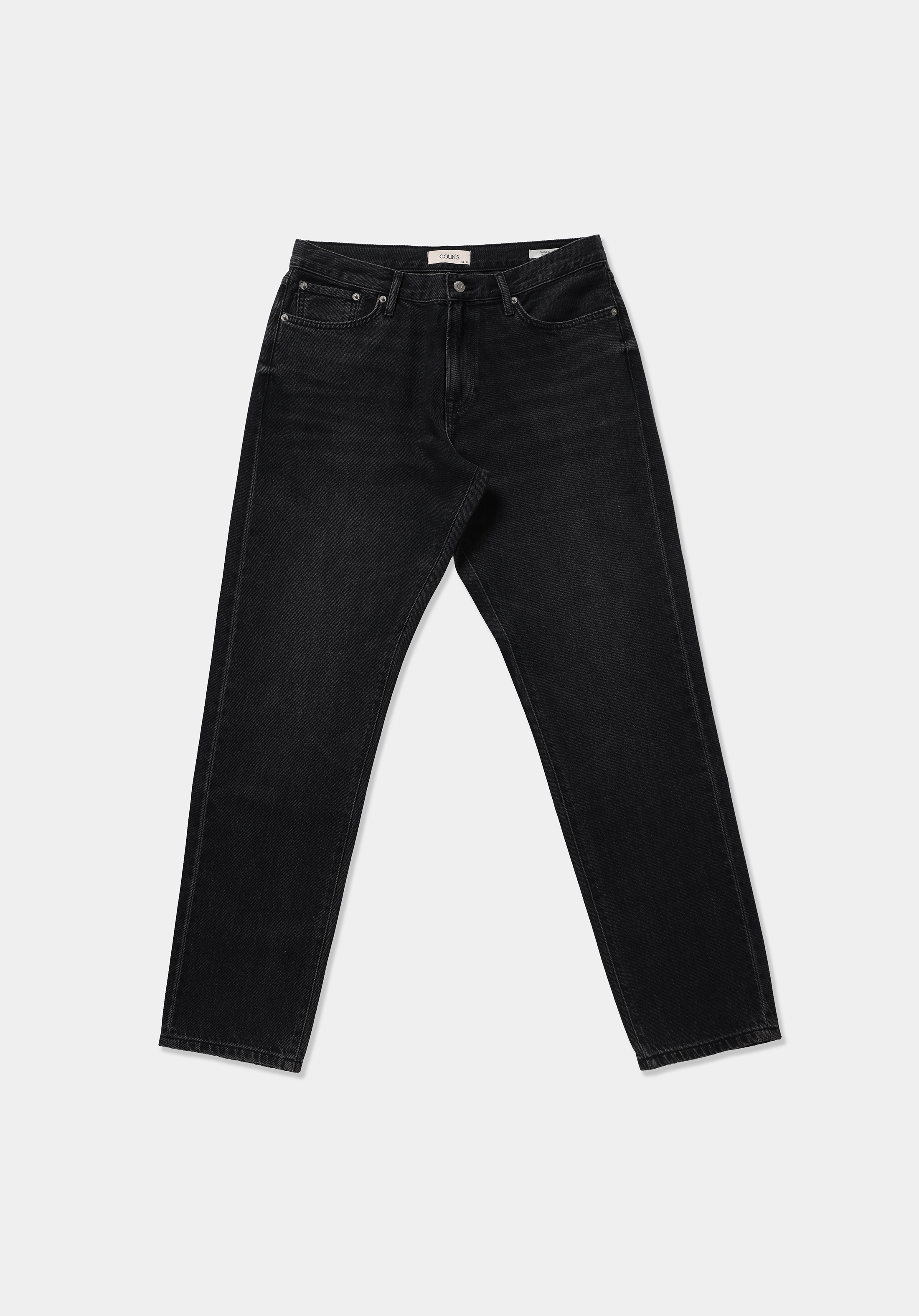 Tapered Fit   Erkek Black Black Denim Jean Pantolon