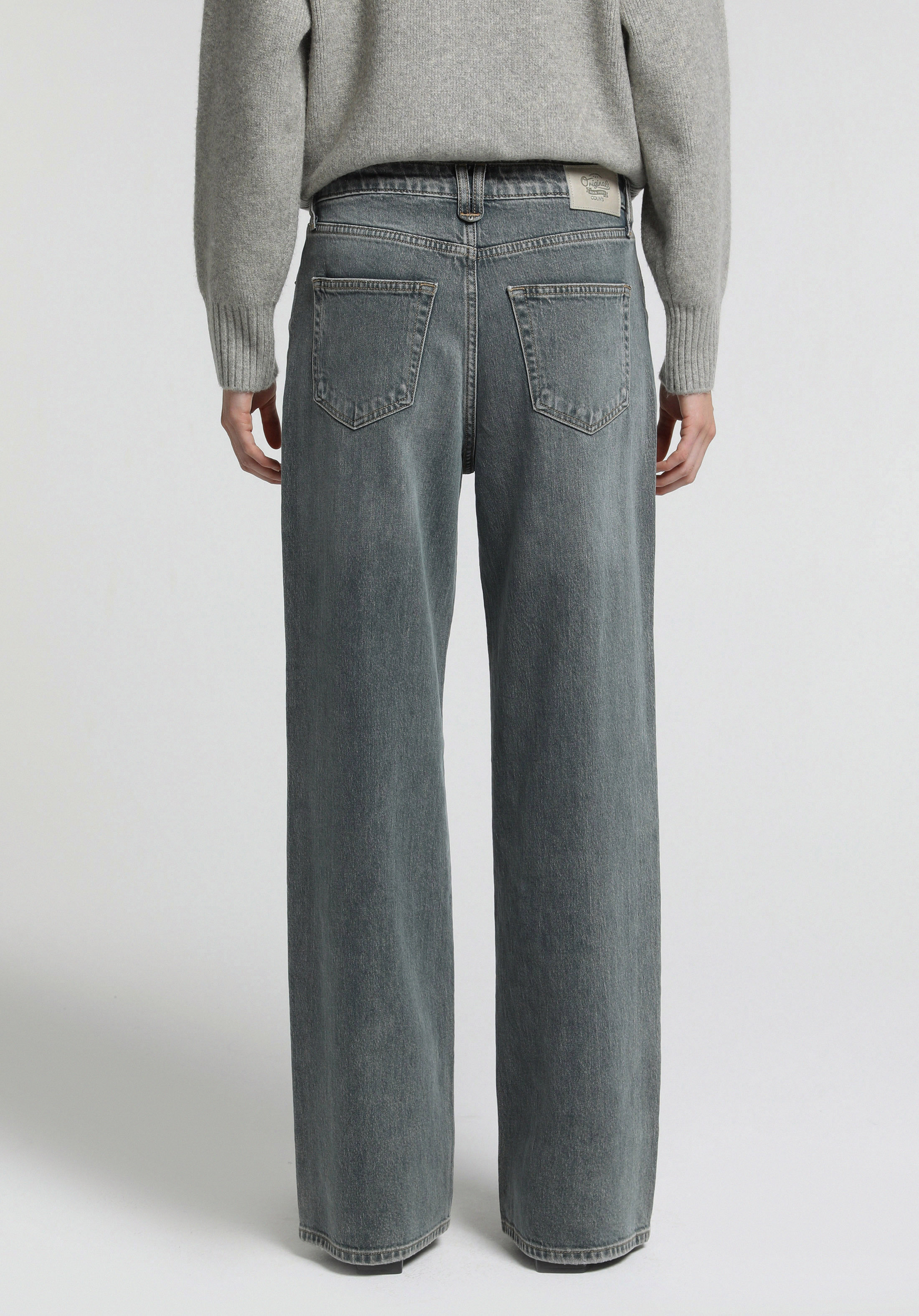 Wide Leg Fit   Kadın Green Cast Denim Jean Pantolon