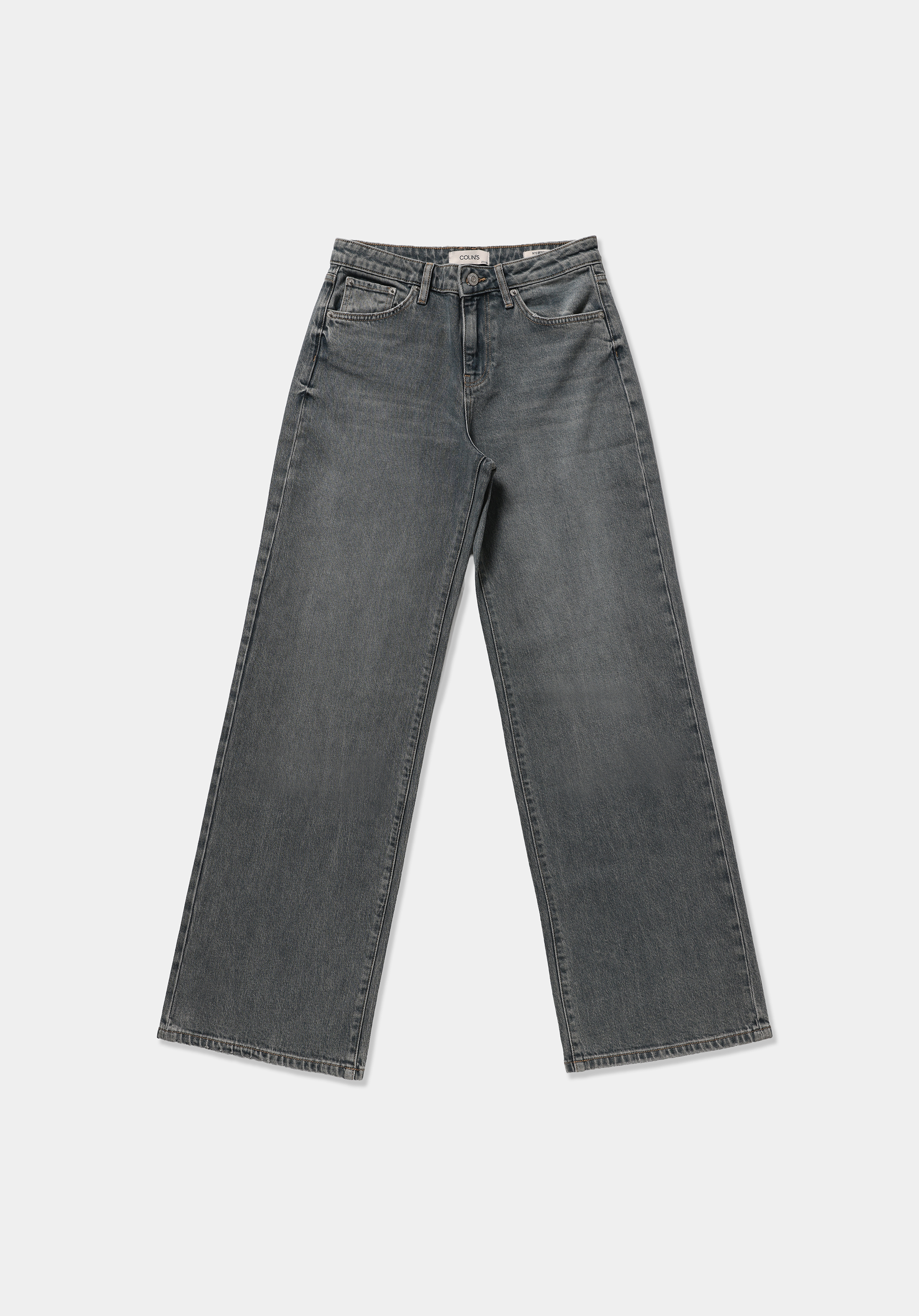 Wide Leg Fit   Kadın Green Cast Denim Jean Pantolon