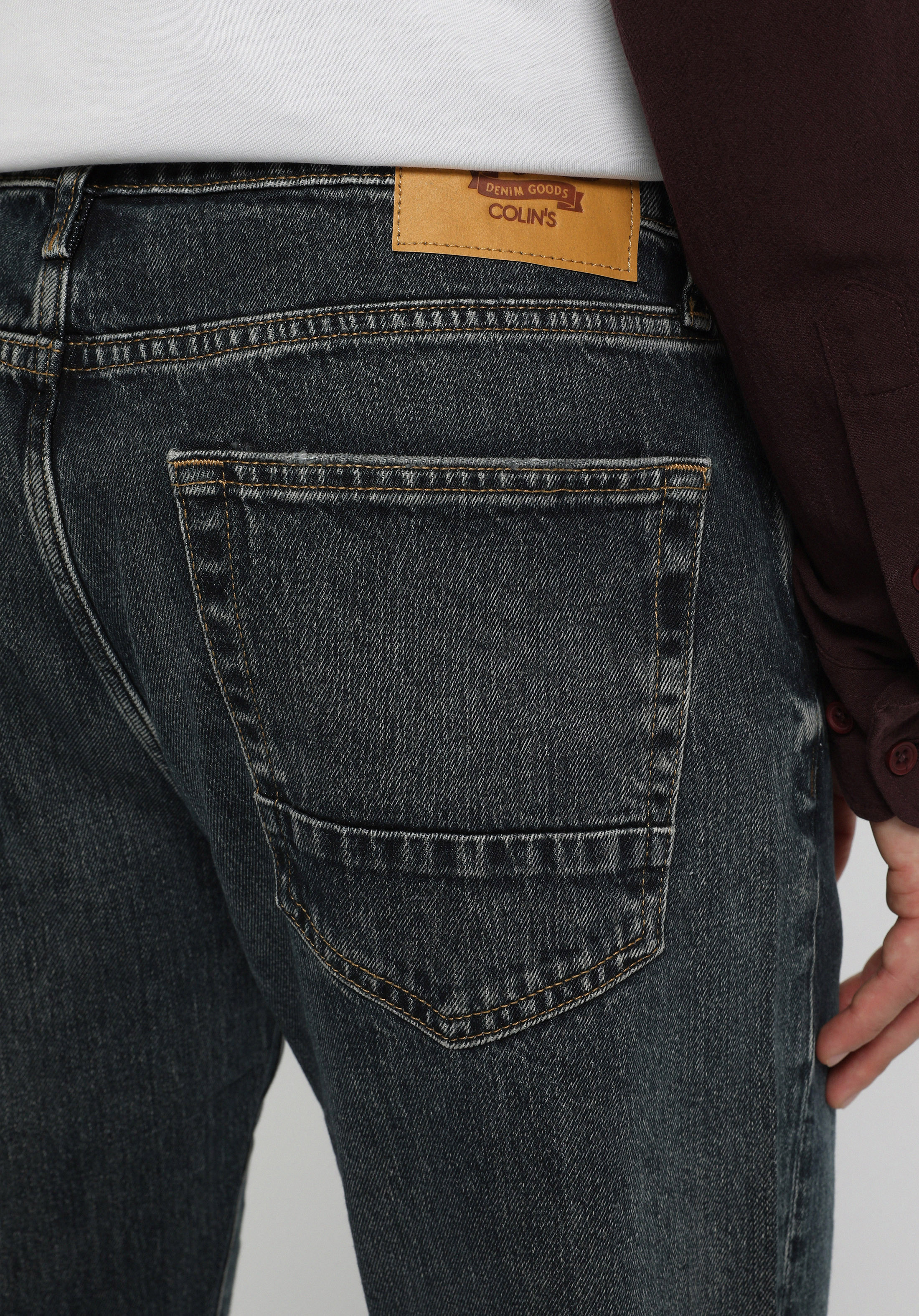 Slim Tapered Fit   Erkek Green Cast Denim Jean Pantolon