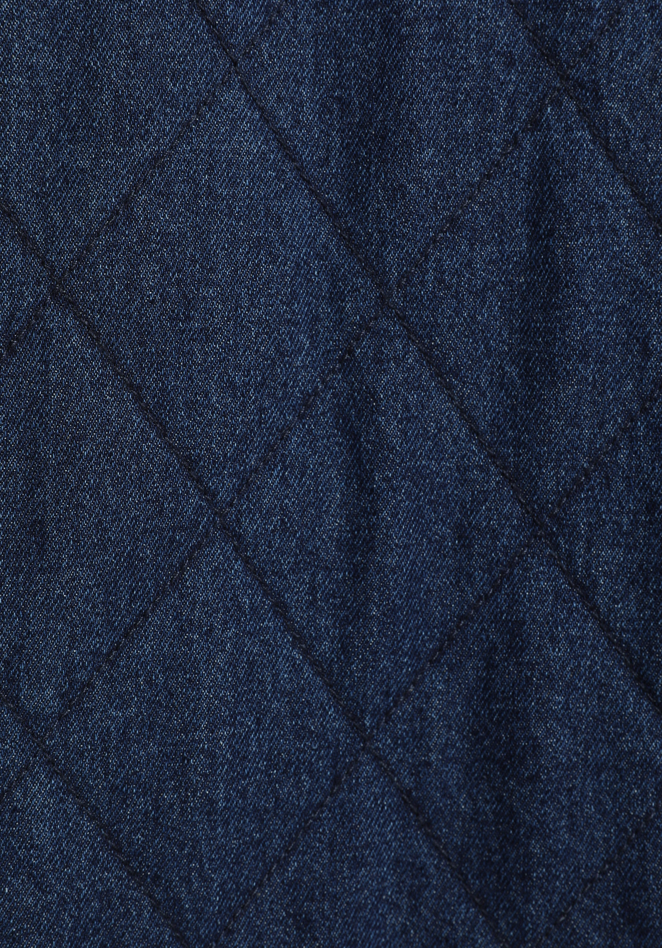 Oversize Fit Düğmeli Astarlı  Erkek Dark İndigo Denim Ceket