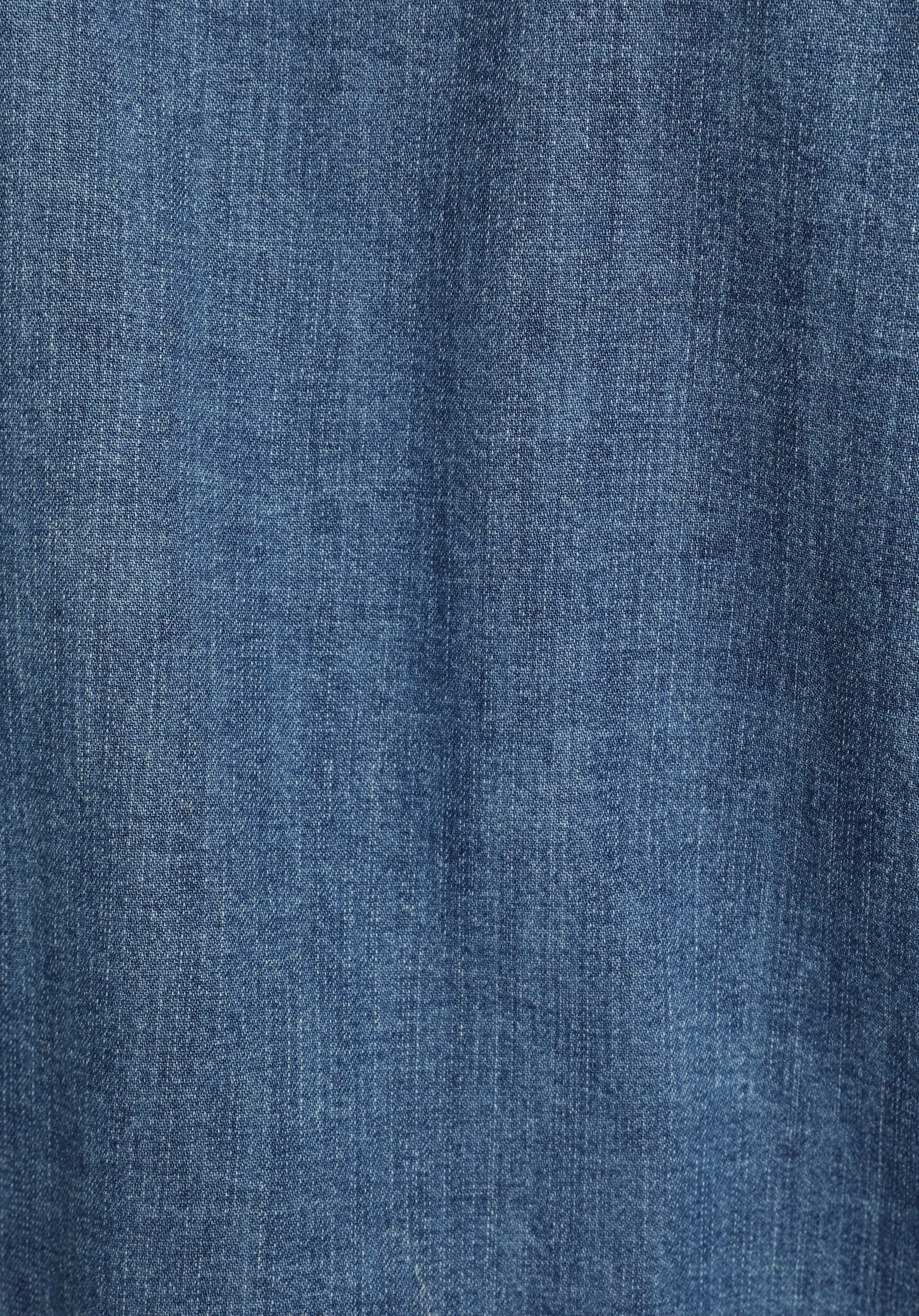 Regular Fit Klasik Yaka Düz Erkek Mid İndigo Denim Uzun Kol Gömlek