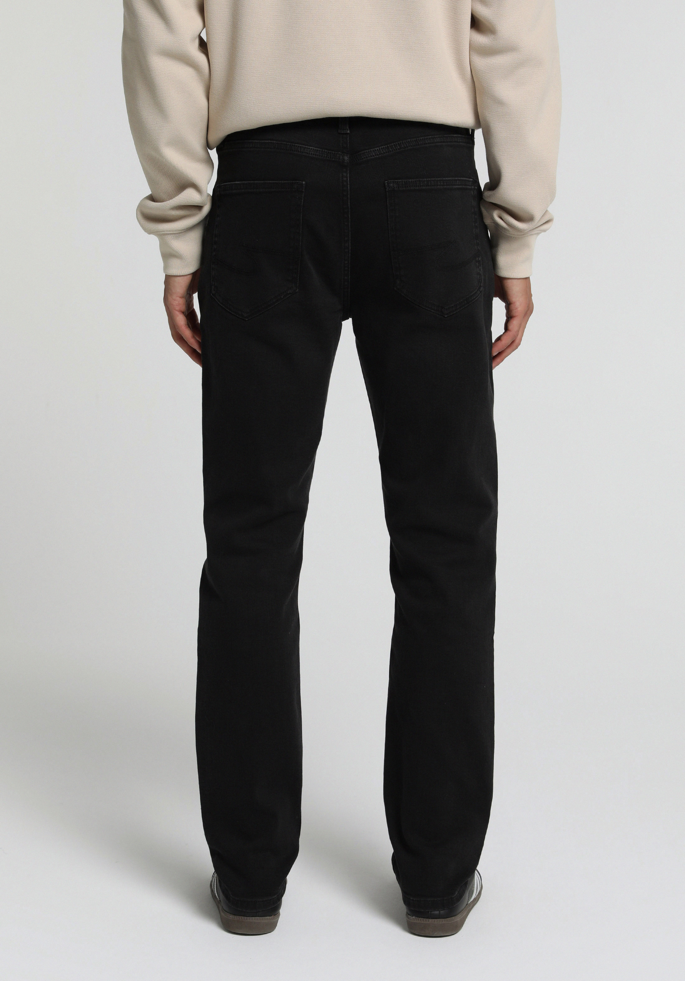 Straight Fit Orta Bel Düz Paça Erkek Black Black Denim Jean Pantolon