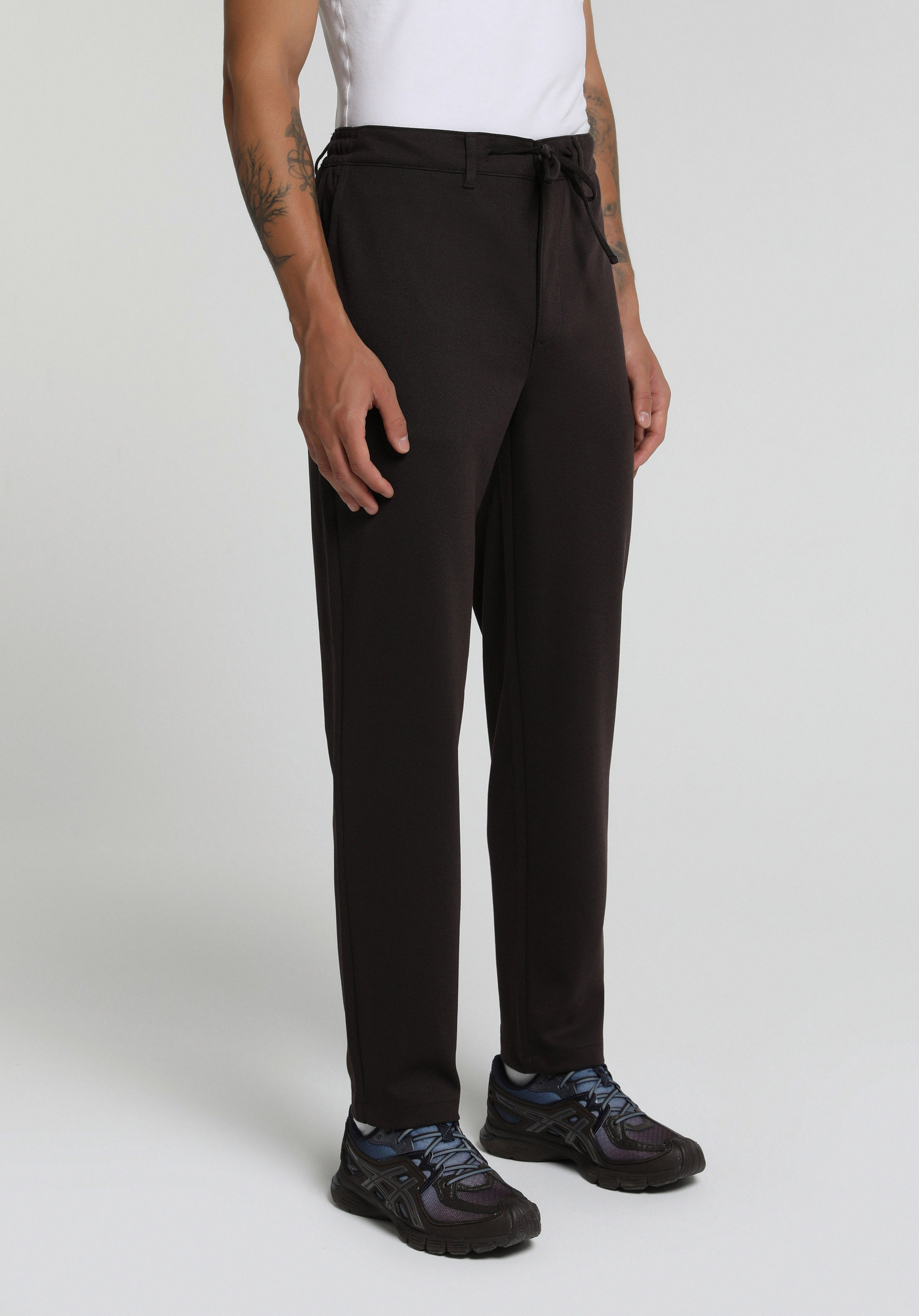 Regular Fit Orta Bel Düz Paça Erkek Kahverengi  Pantolon