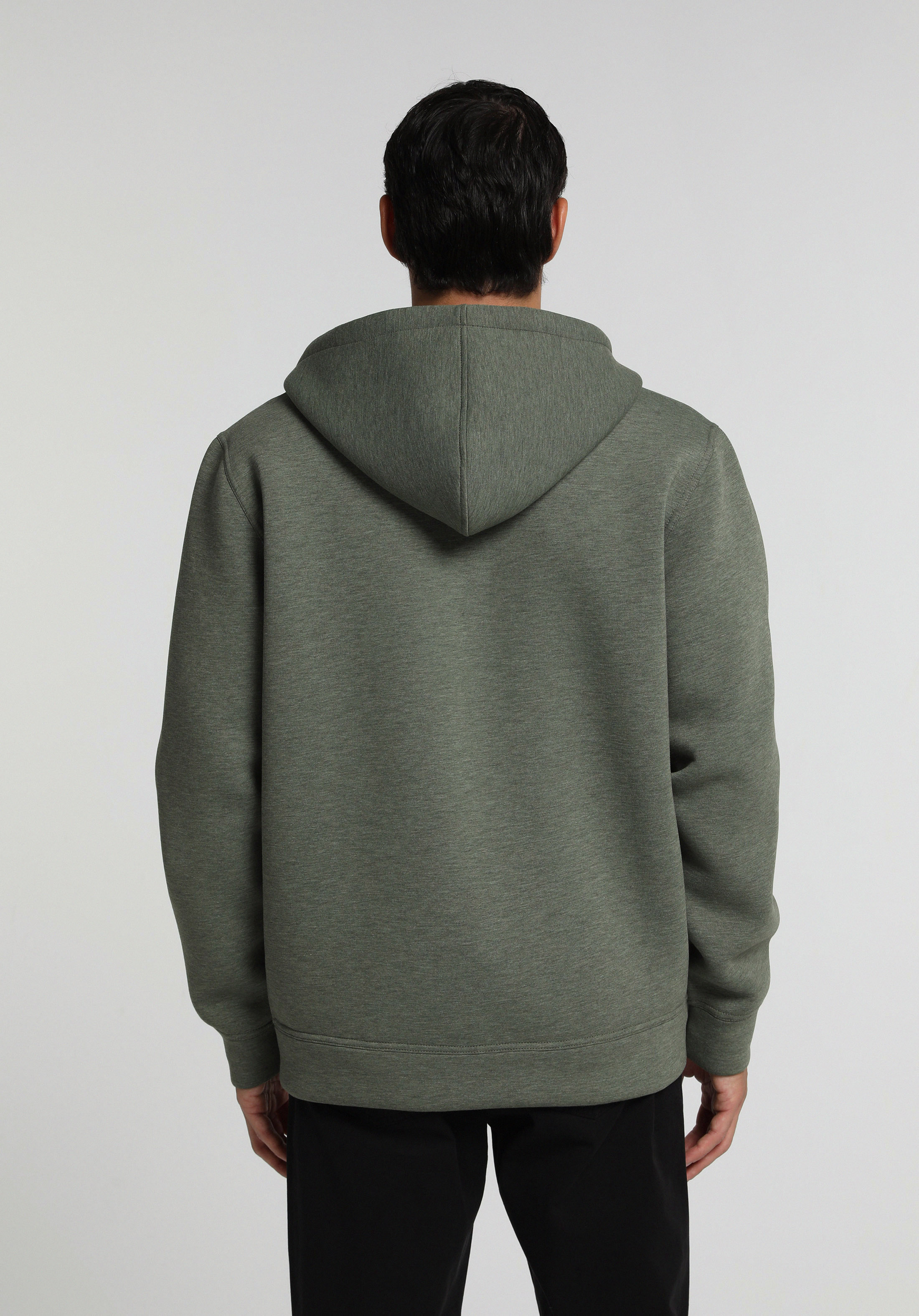 Regular Fit Kapüşonlu Düz Erkek Yeşil Sweatshirt