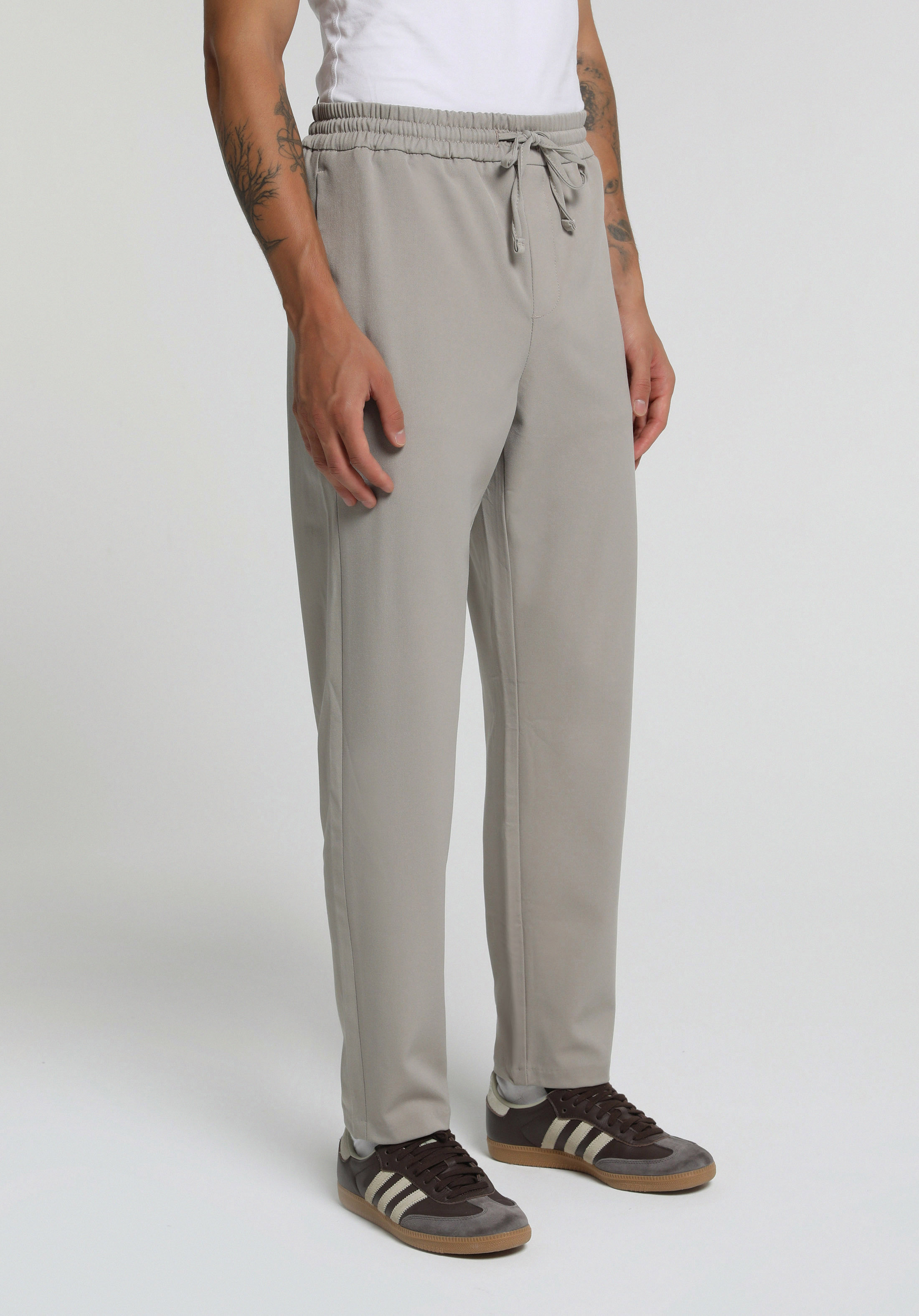 Regular Fit Orta Bel Düz Paça Erkek Bej  Pantolon