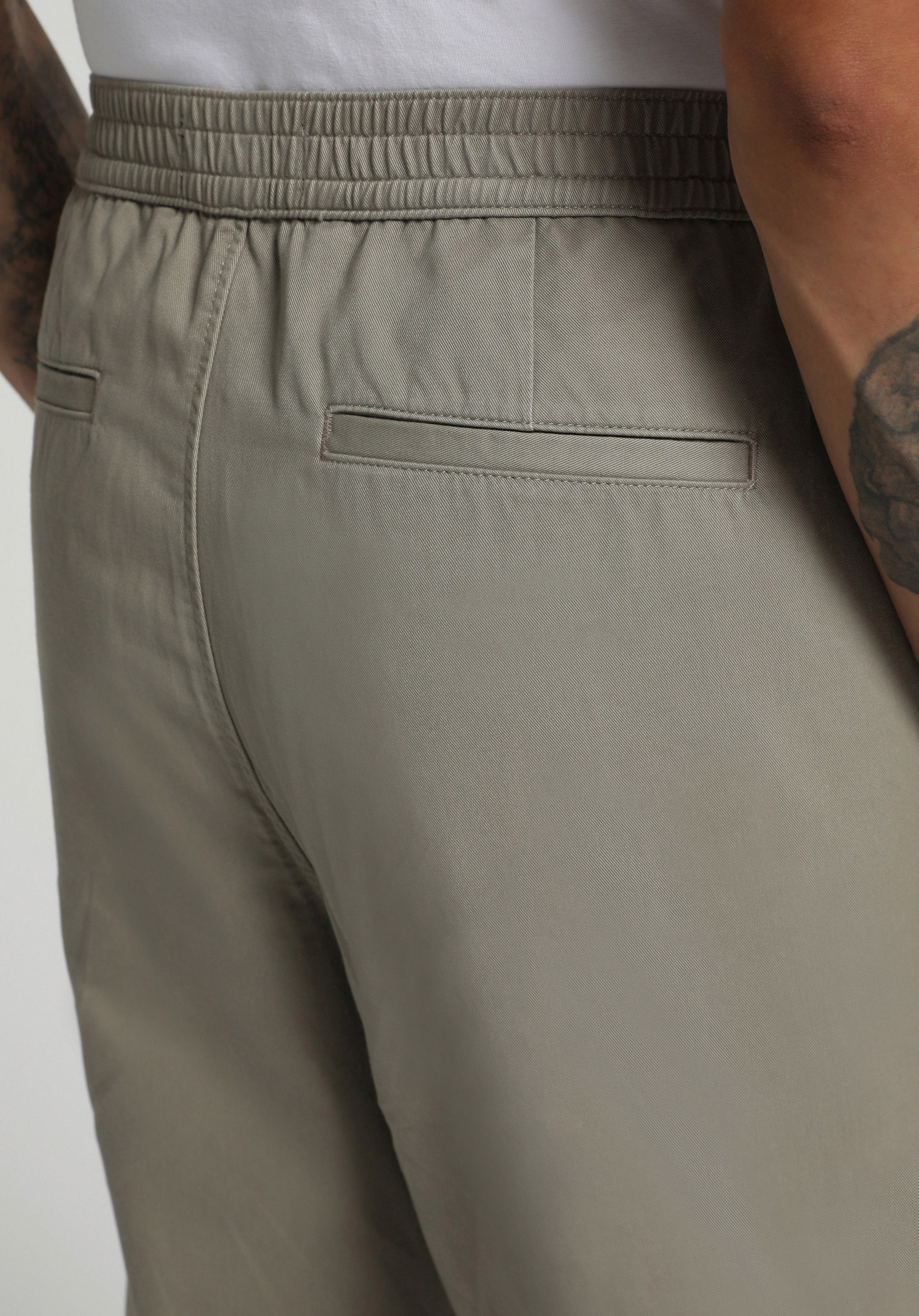 Relaxed Fit Orta Bel Düz Paça Erkek Bej  Pantolon