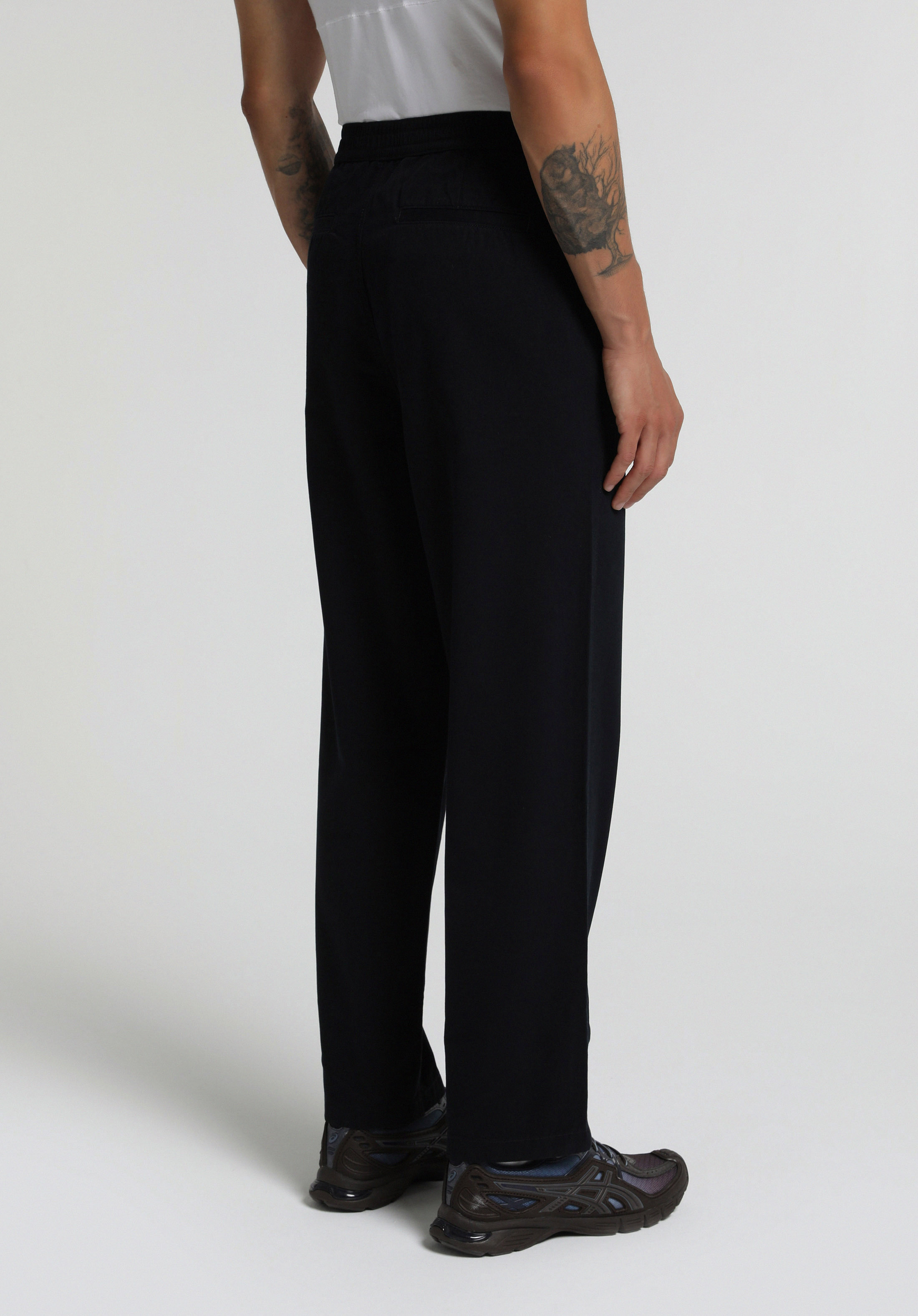 Relaxed Fit Orta Bel Düz Paça Erkek Lacivert  Pantolon