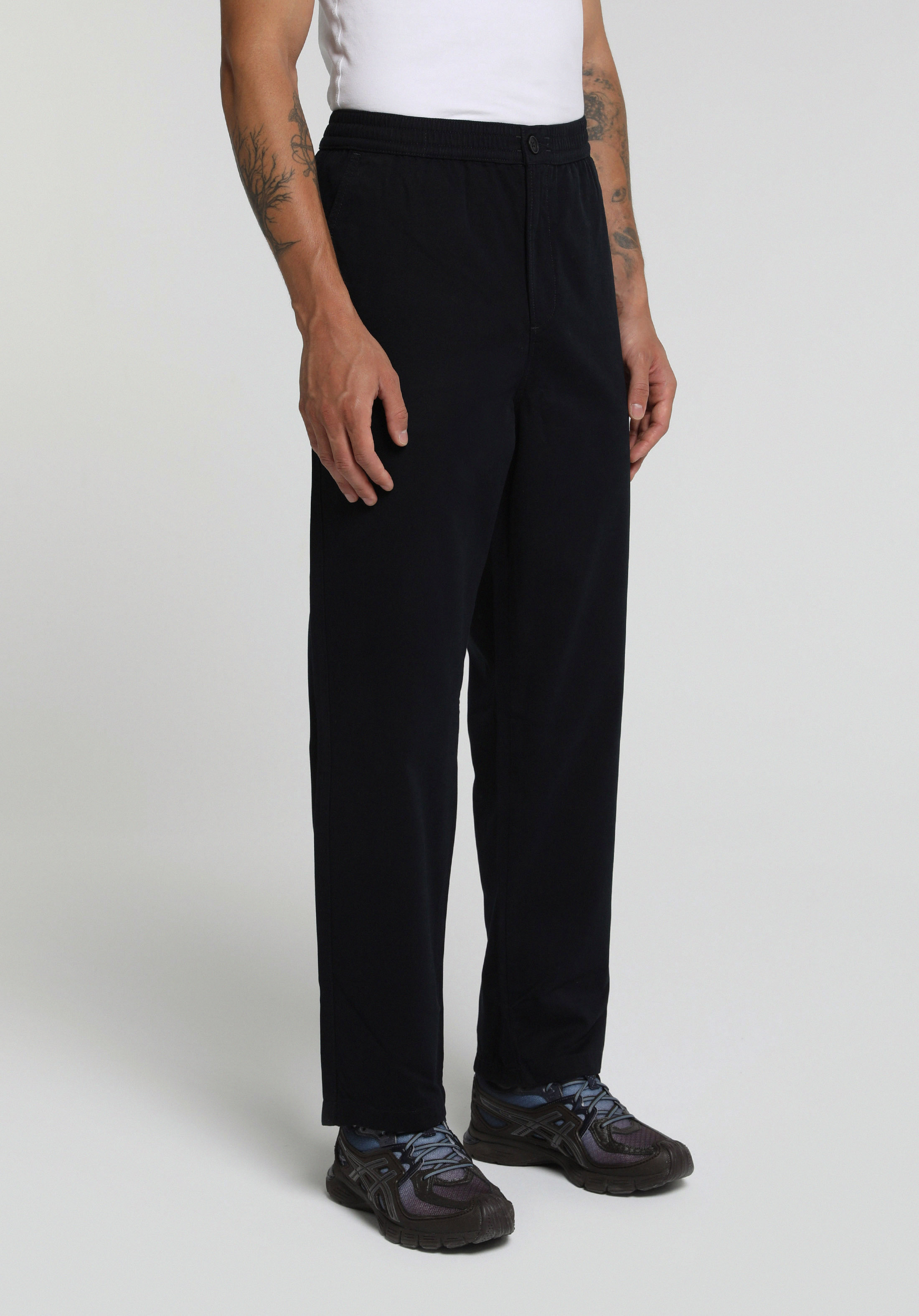 Relaxed Fit Orta Bel Düz Paça Erkek Lacivert  Pantolon