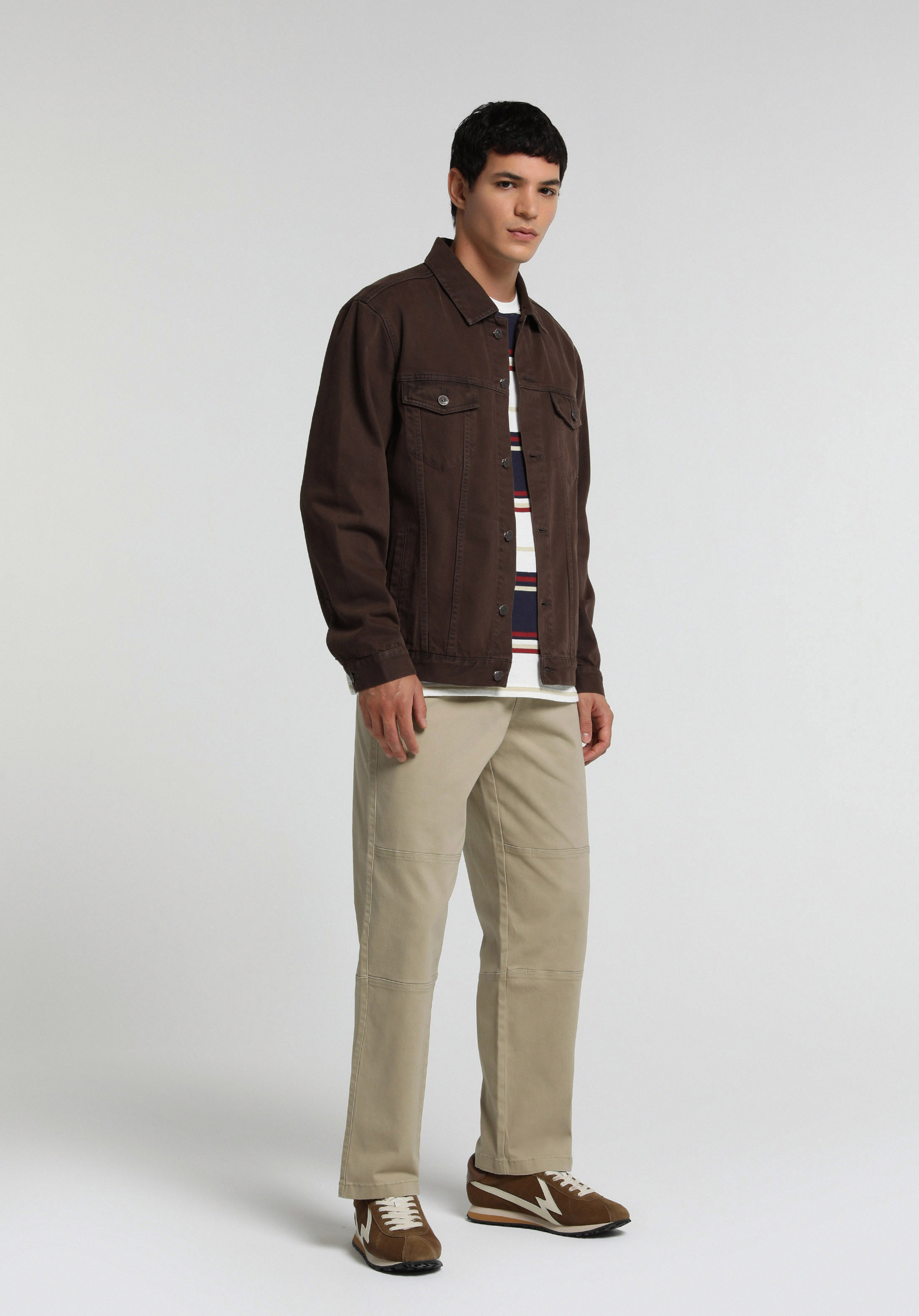 Relaxed Fit Orta Bel Geniş Paça Erkek Bej  Pantolon