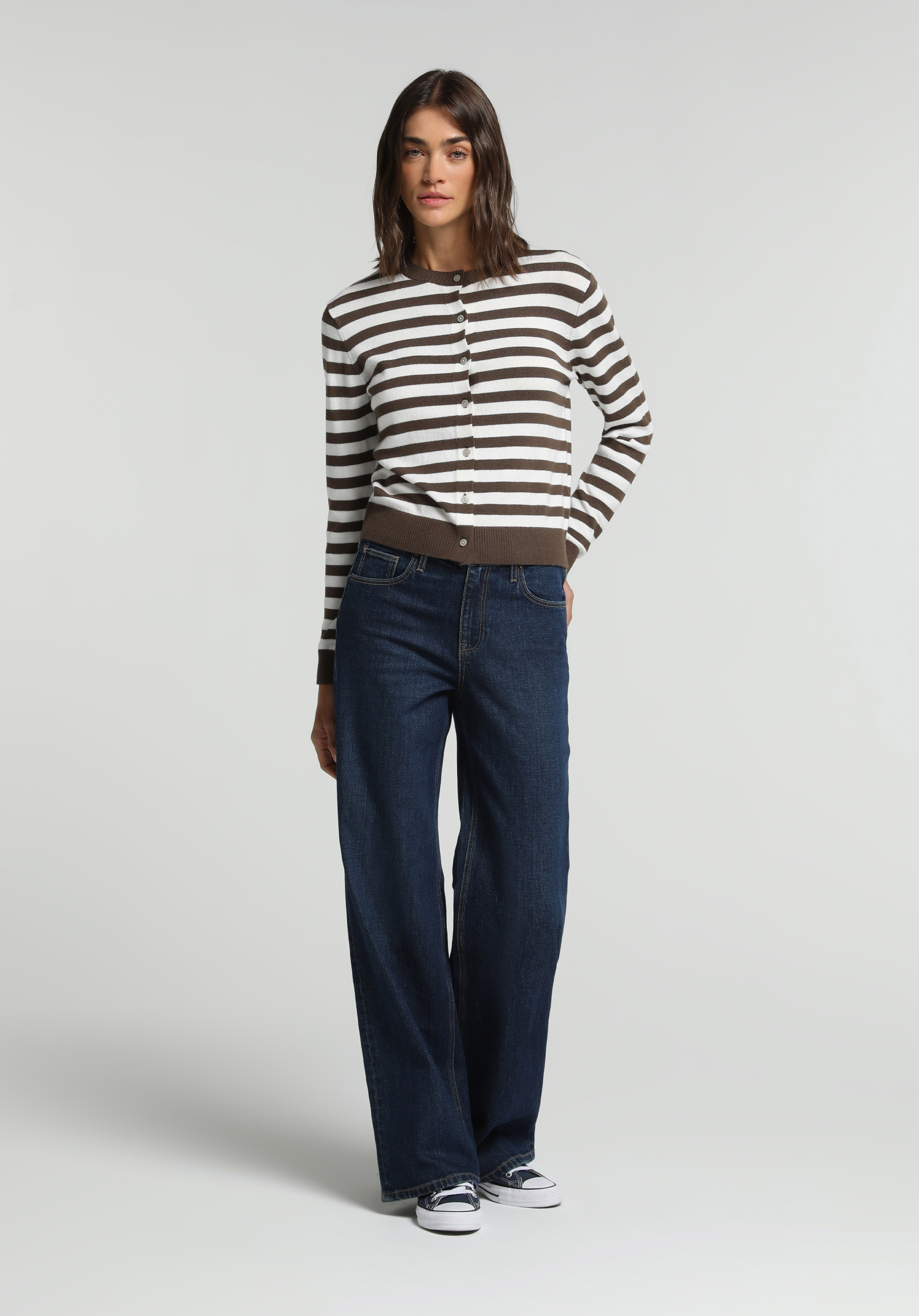 Slim Tapered Fit   Kadın Dark İndigo Denim Jean Pantolon