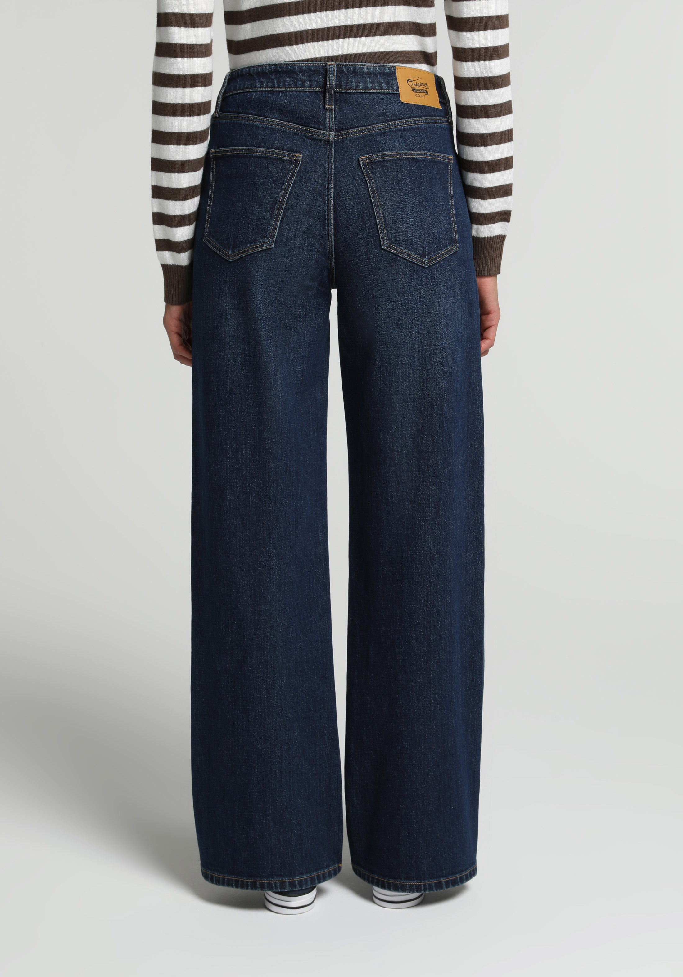 Slim Tapered Fit   Kadın Dark İndigo Denim Jean Pantolon